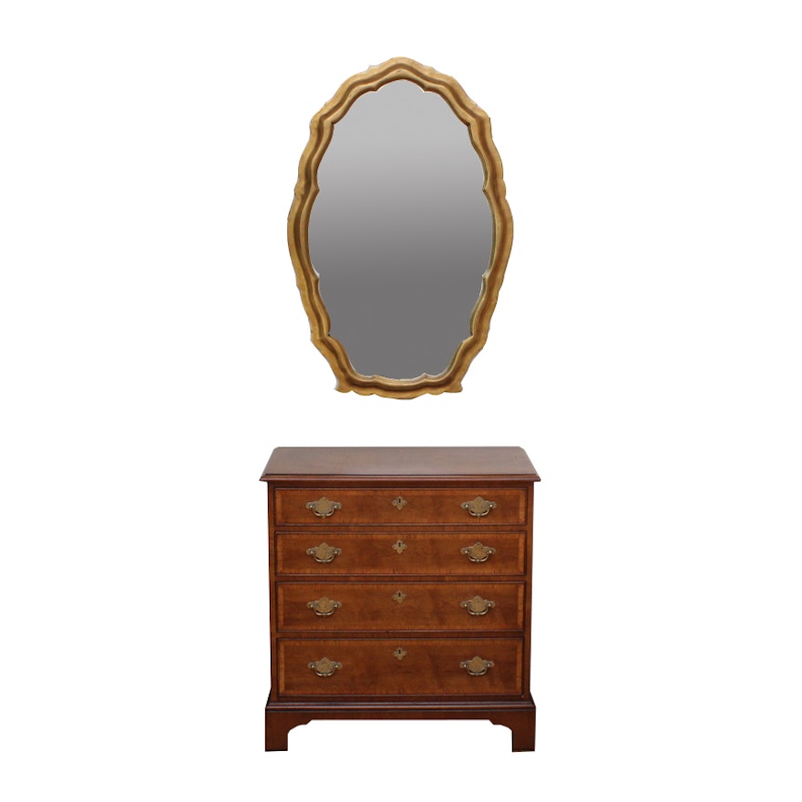 Henredon Fine Furniture Chest Of Drawers With Wall Mirror Ebth
