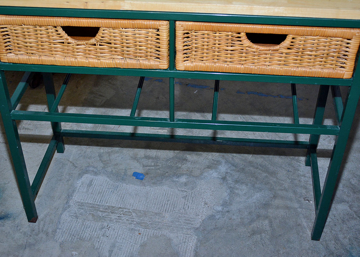 Bakers Rack with Wicker Drawers EBTH