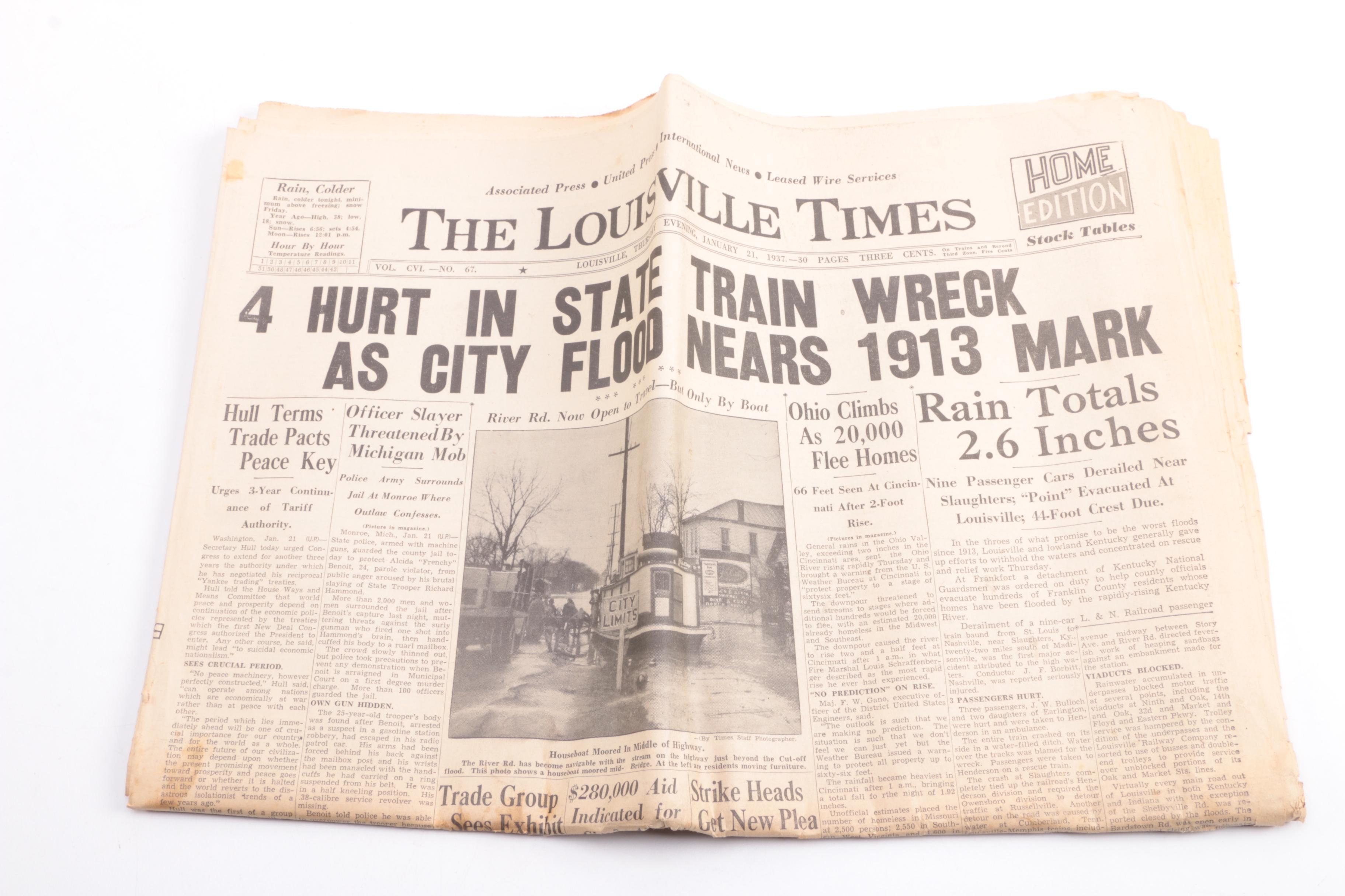 1937 Newspaper Collection from Louisville, Kentucky EBTH