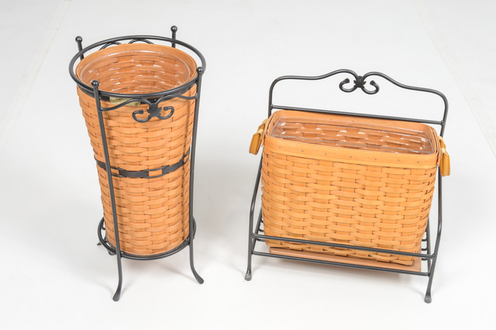 Longaberger Magazine Rack and Umbrella Stand EBTH