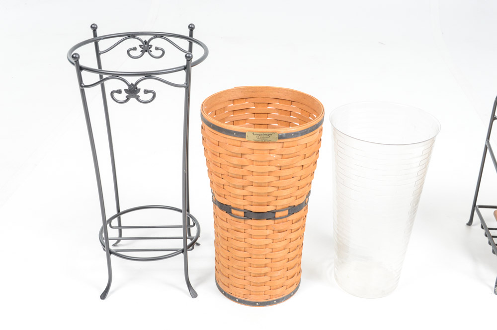 Longaberger Magazine Rack and Umbrella Stand EBTH