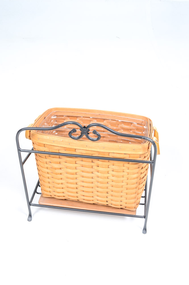 Longaberger Magazine Rack and Umbrella Stand EBTH
