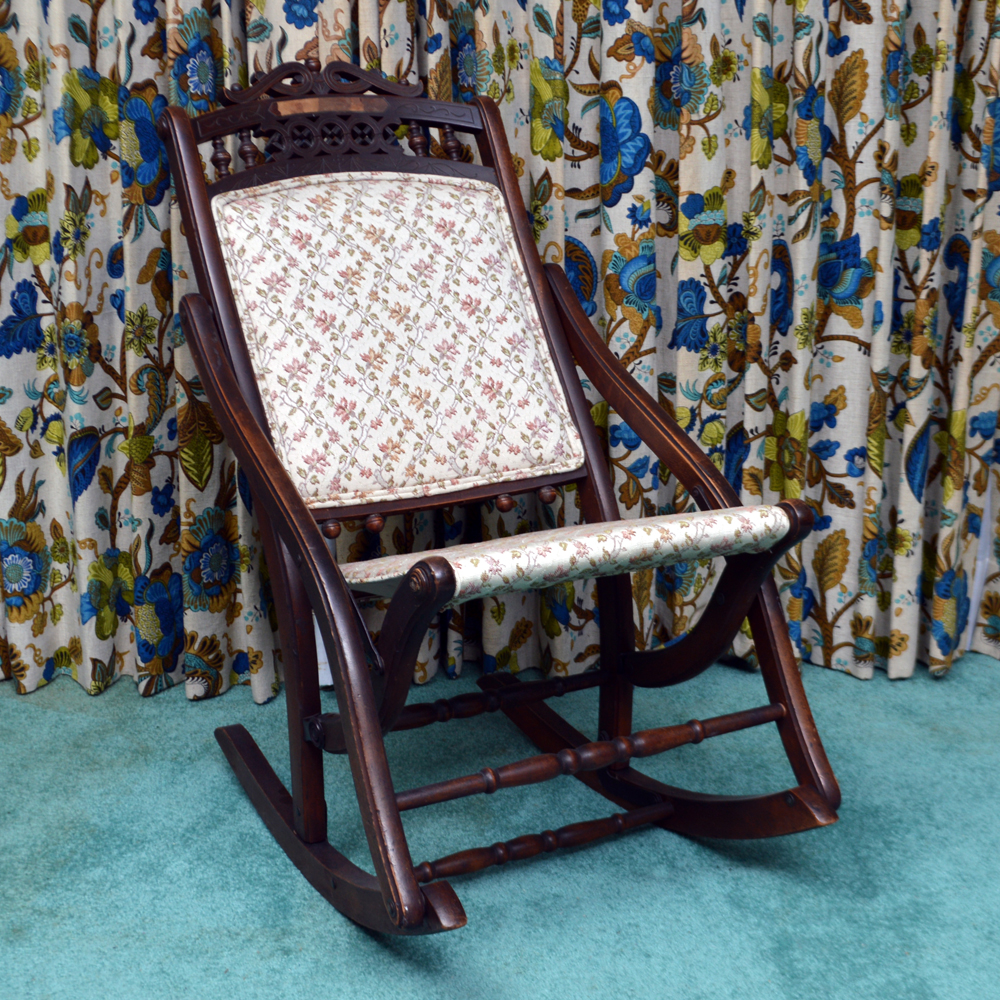 Antique Victorian Eastlake Folding Rocking Chair EBTH