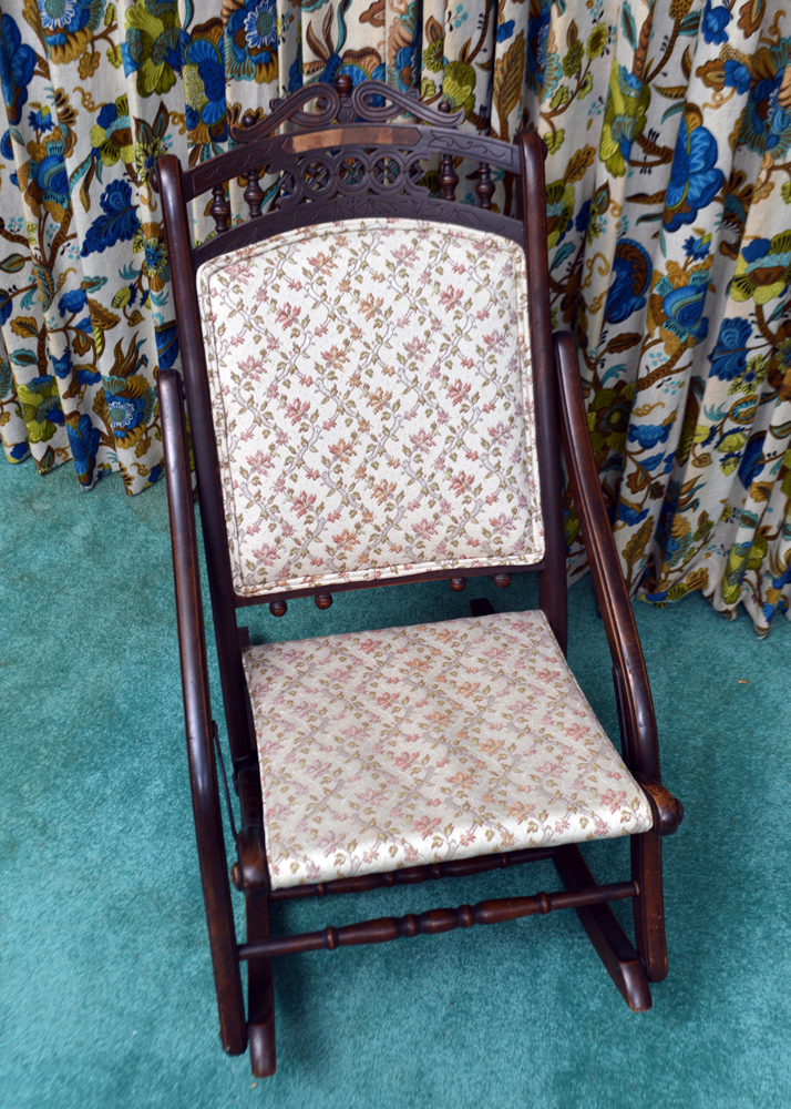 Antique Victorian Eastlake Folding Rocking Chair EBTH