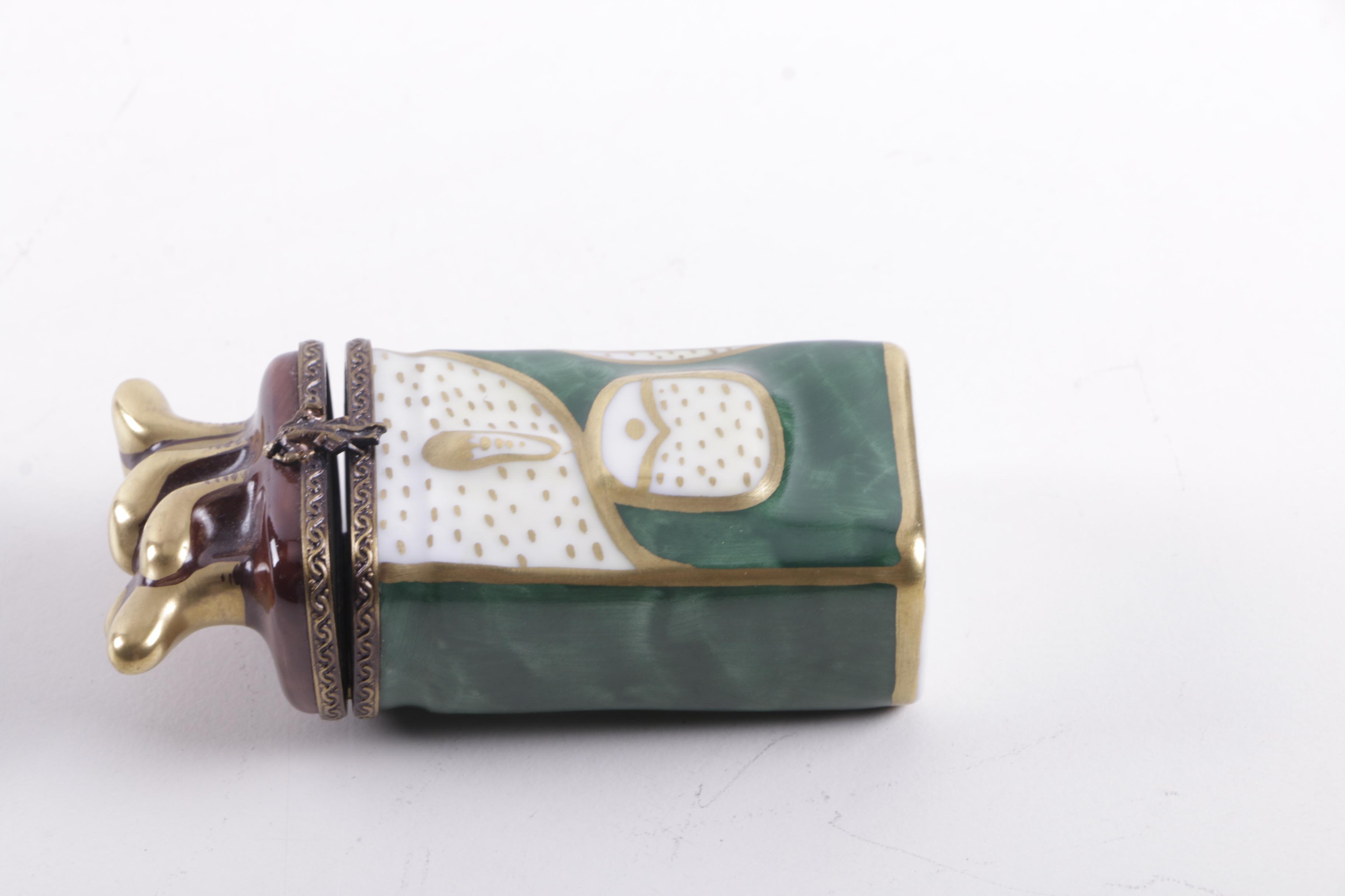 Limoges Ceramic Golf Bag Trinket Box EBTH