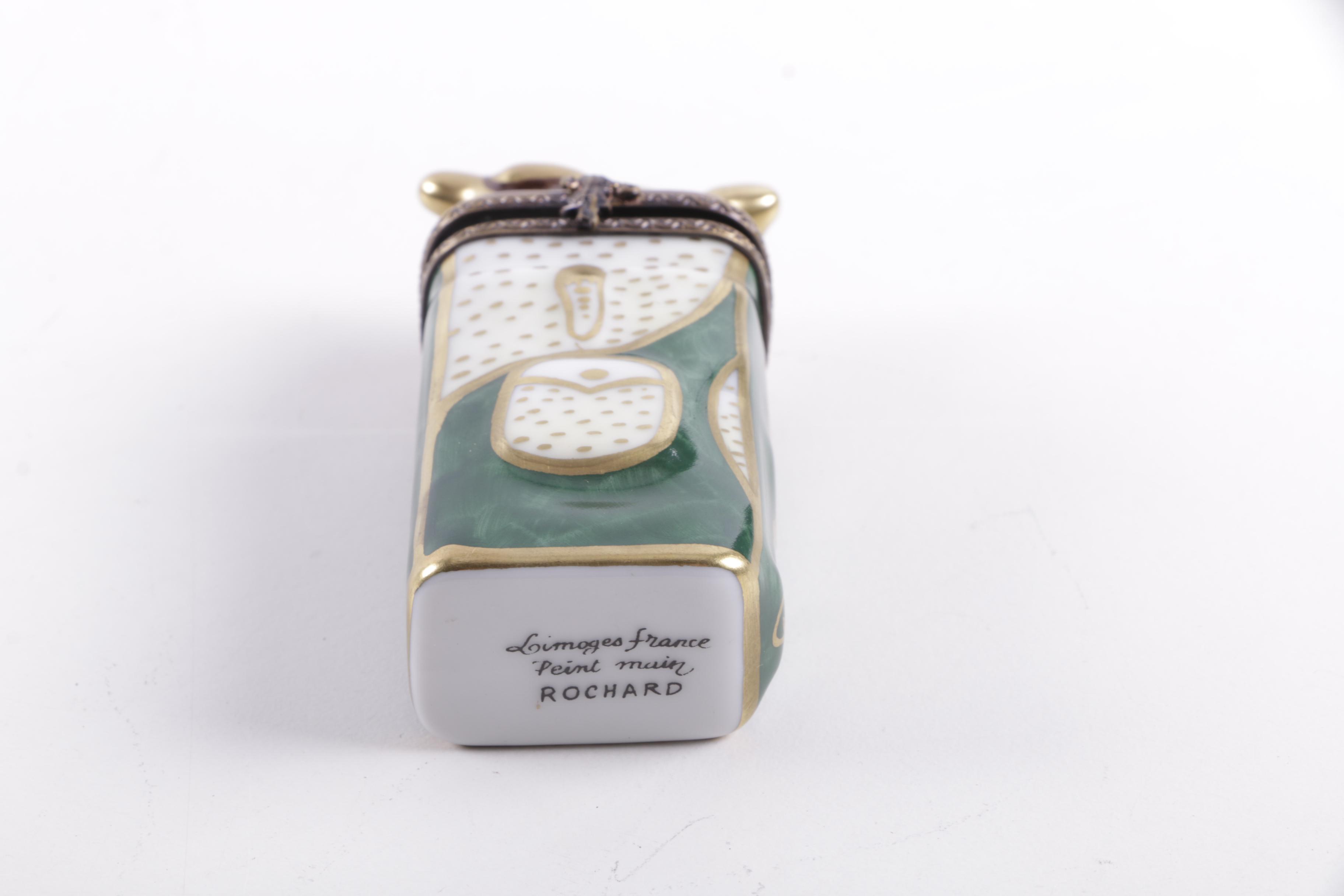 Limoges Ceramic Golf Bag Trinket Box EBTH
