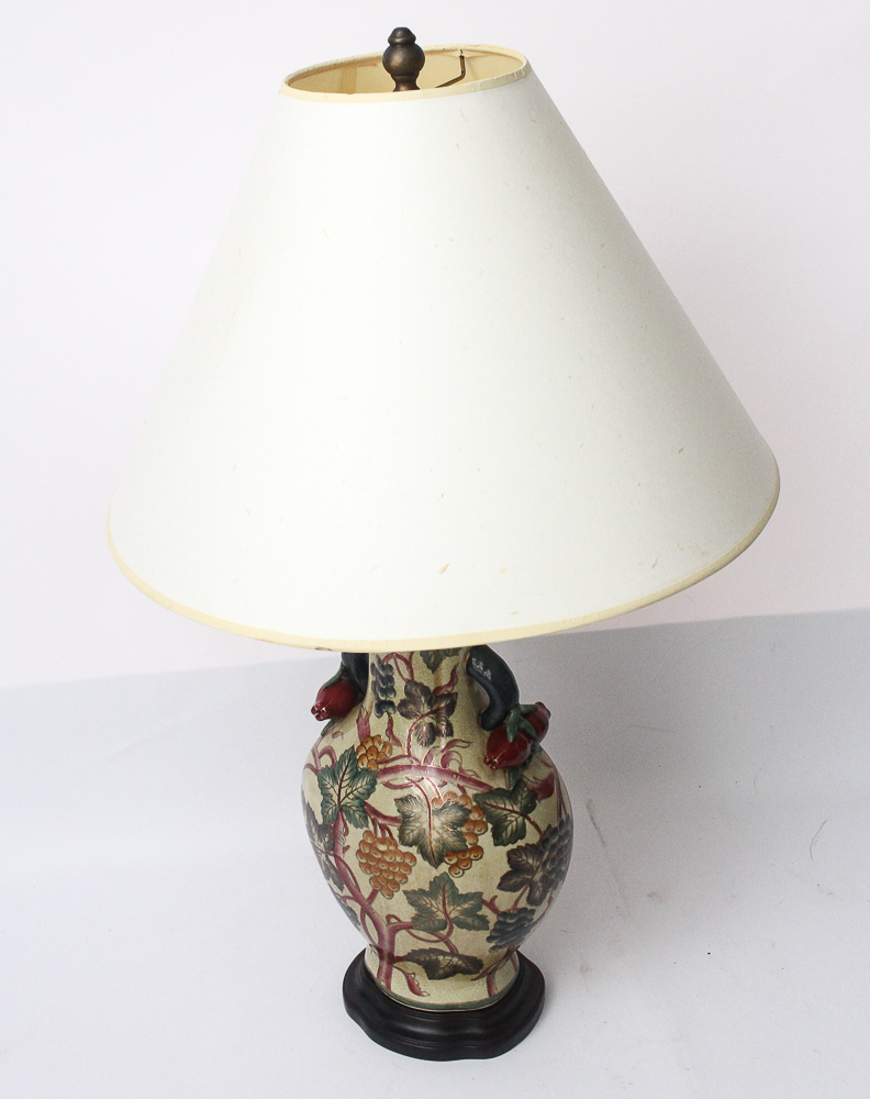 Ceramic Painted Urn Table Lamp EBTH