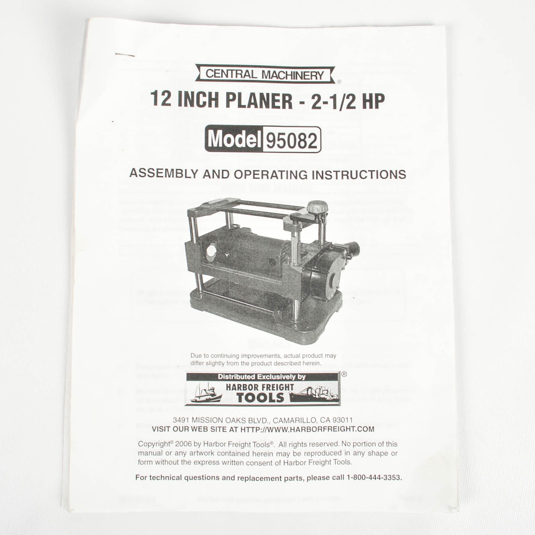 Central Machinery 12" Planer EBTH