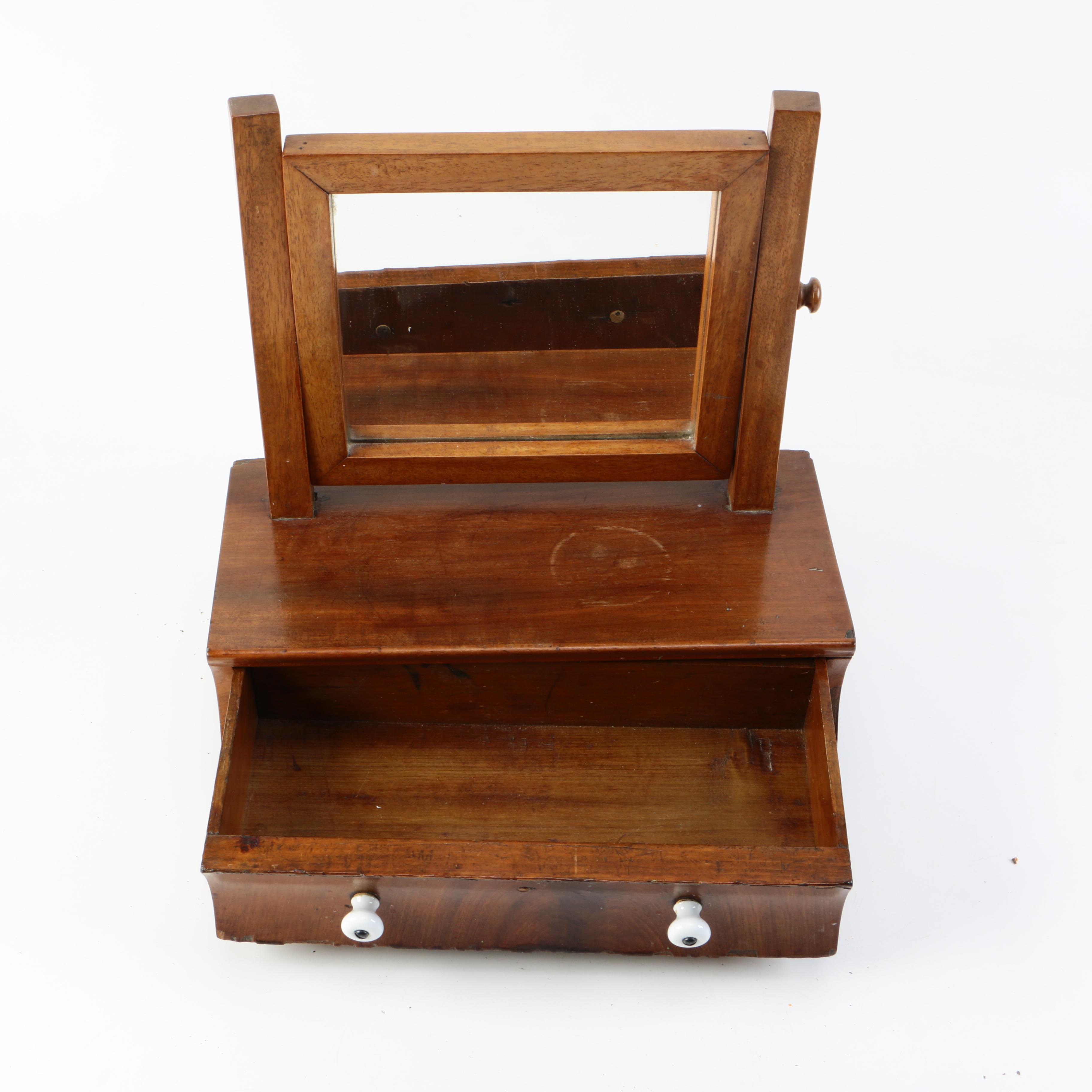 Antique Mahogany Shaving Stand With Mirror EBTH