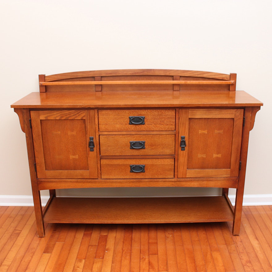 Bassett Furniture Mission Style Oak Sideboard Ebth