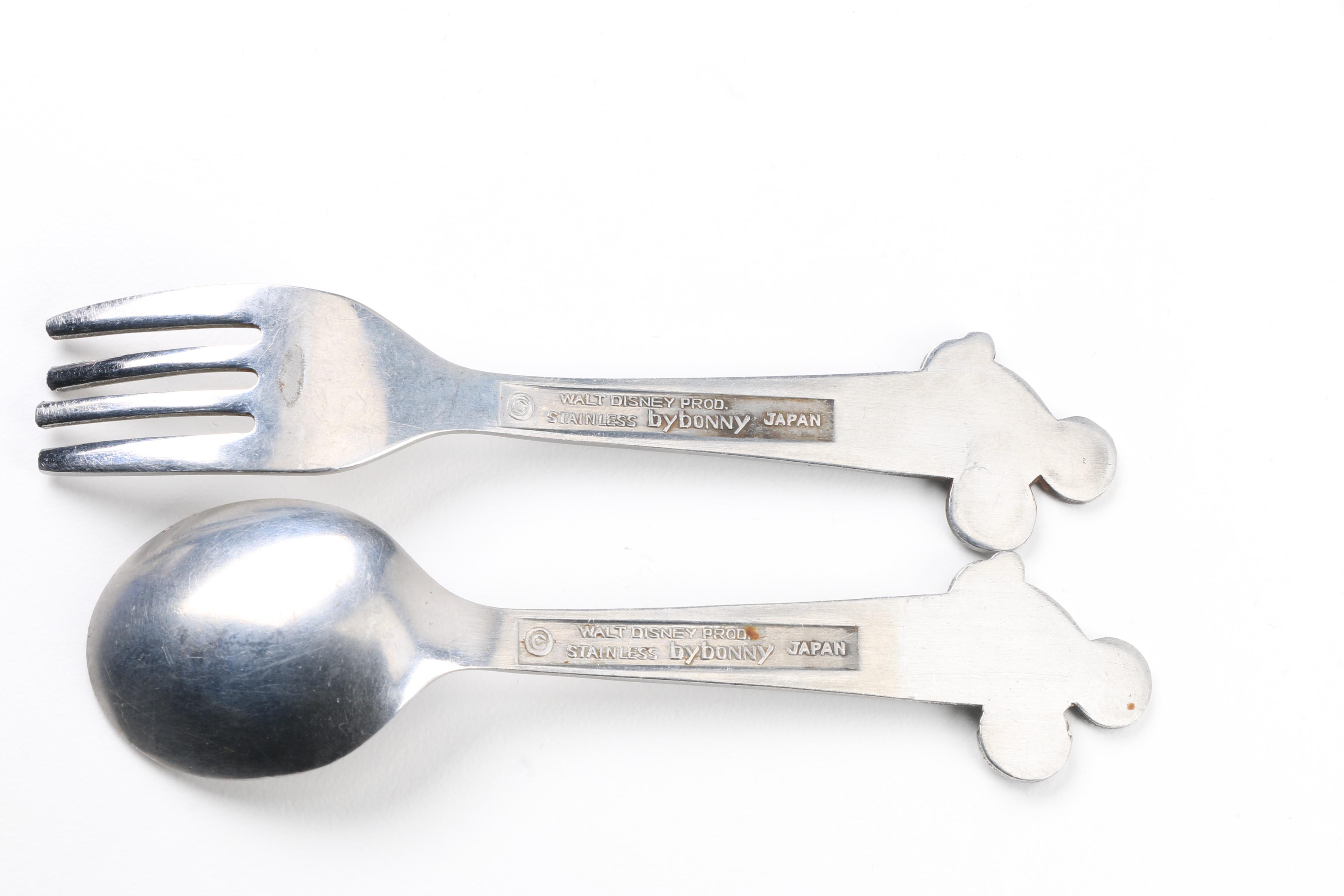 Vintage Stainless Steel Walt Disney Youth Flatware EBTH