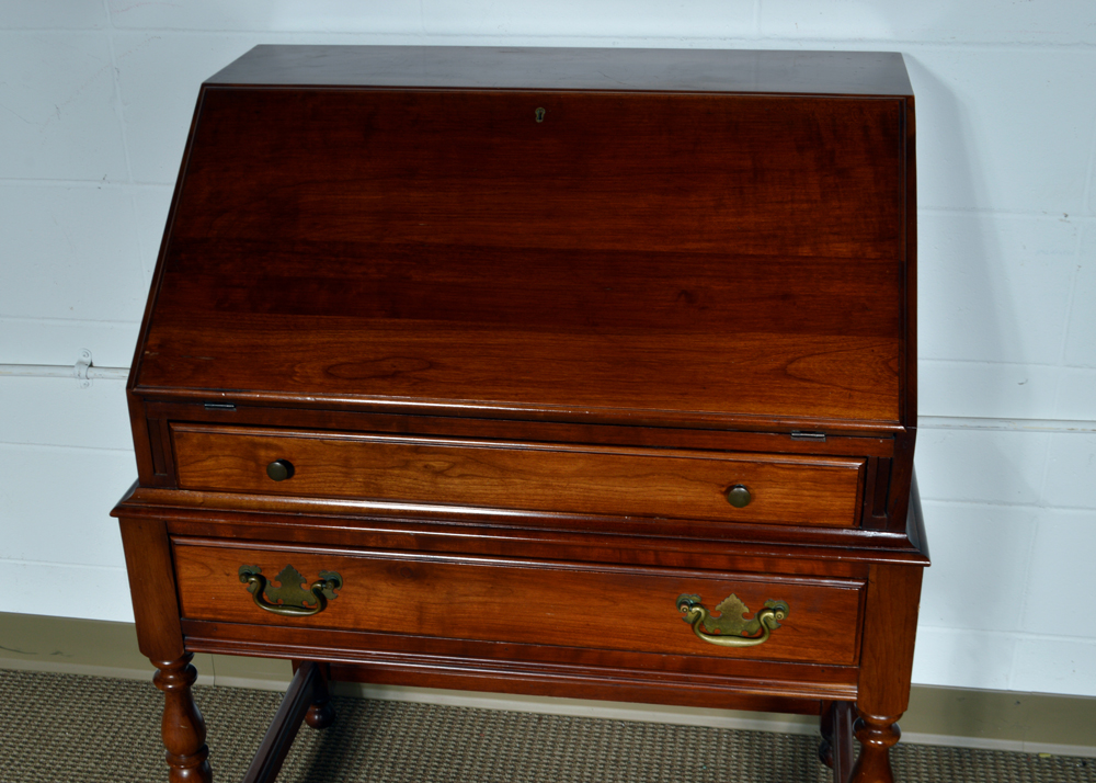 Vintage Solid Cherry Secretary Desk by Davis Company EBTH