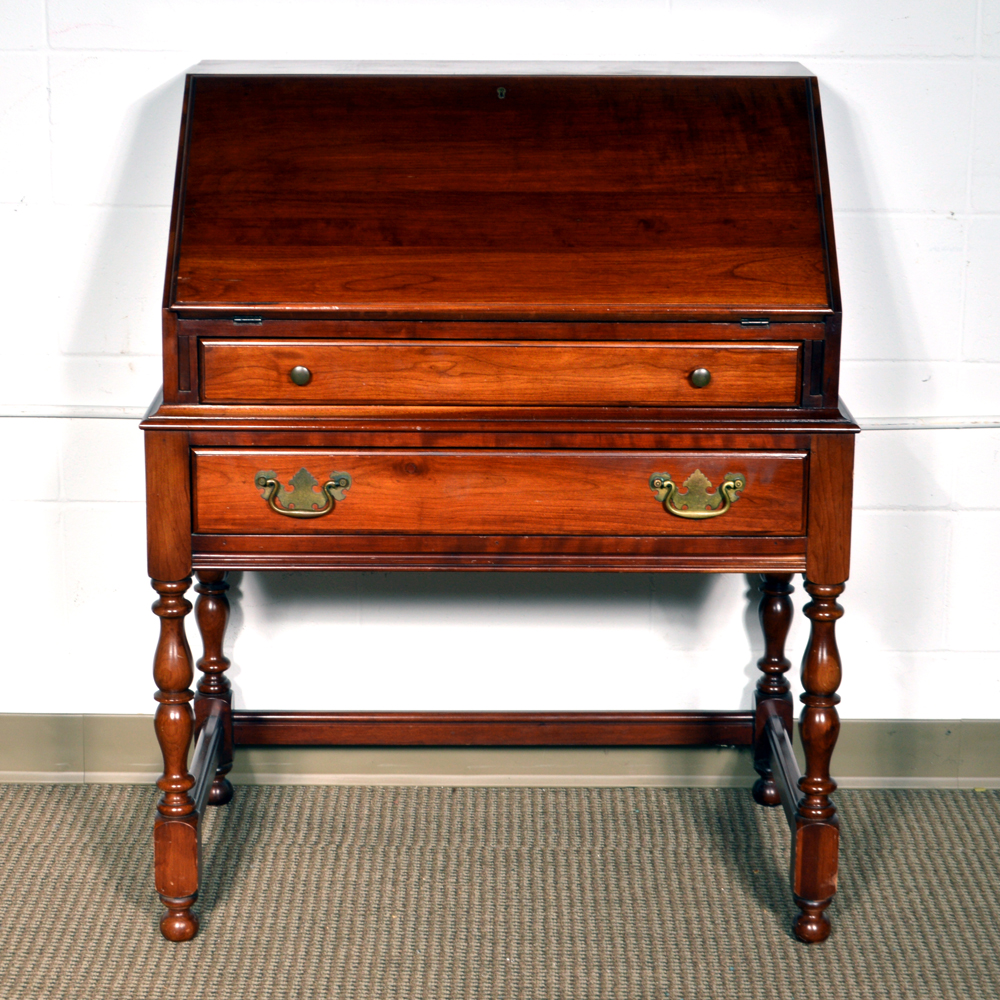 Vintage Solid Cherry Secretary Desk by Davis Company EBTH