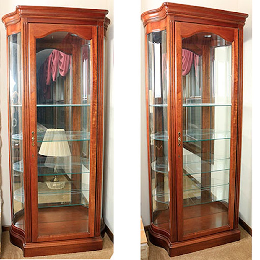 Pair Of Curio Cabinets By The Jasper Cabinet Company Ebth