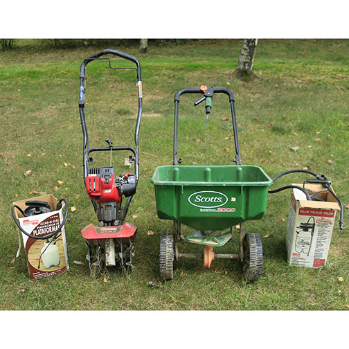 Craftsman 2 Cycle Mini Tiller, Seed Spreader and Sprayers EBTH