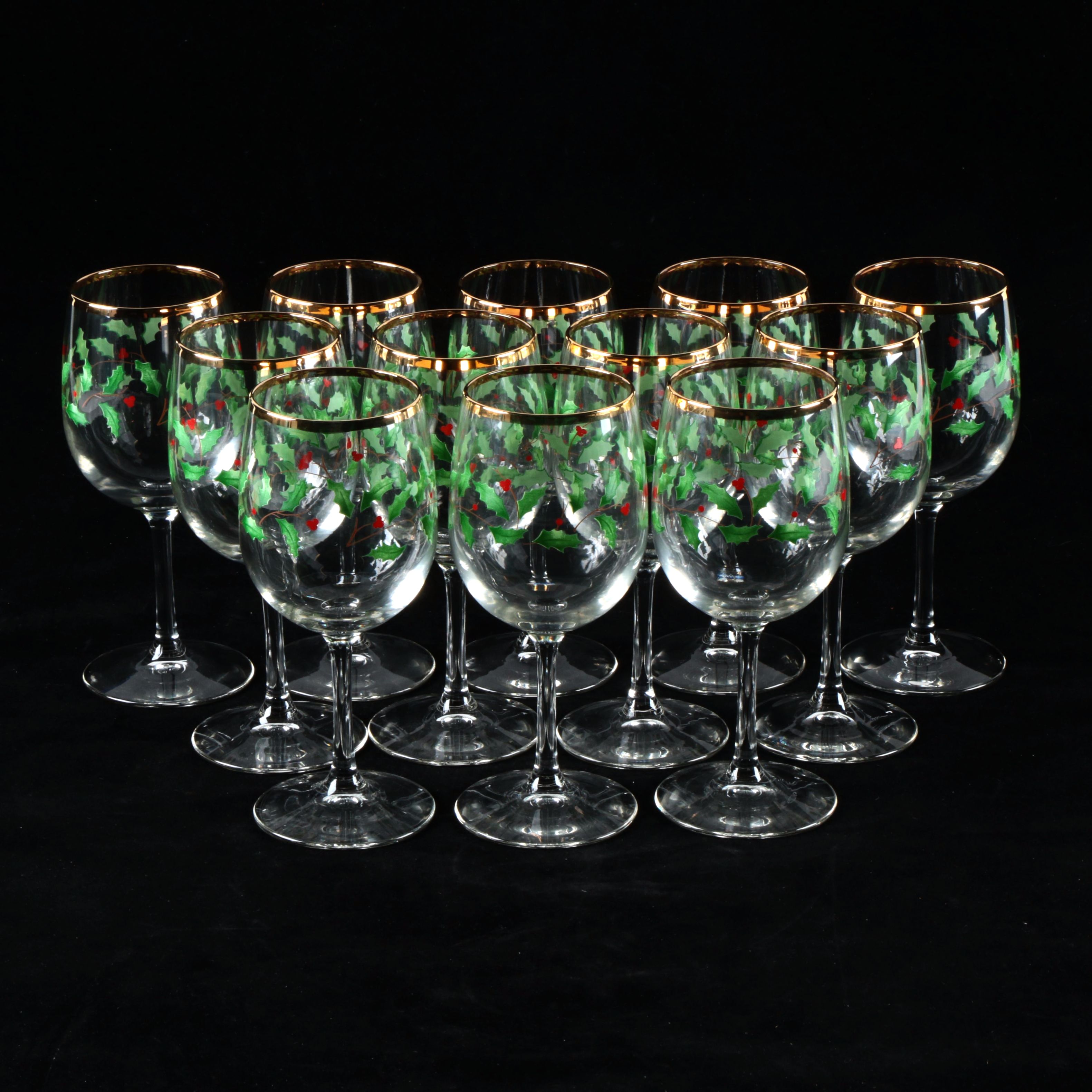 Set of Lenox "Holiday" Wine Glasses EBTH