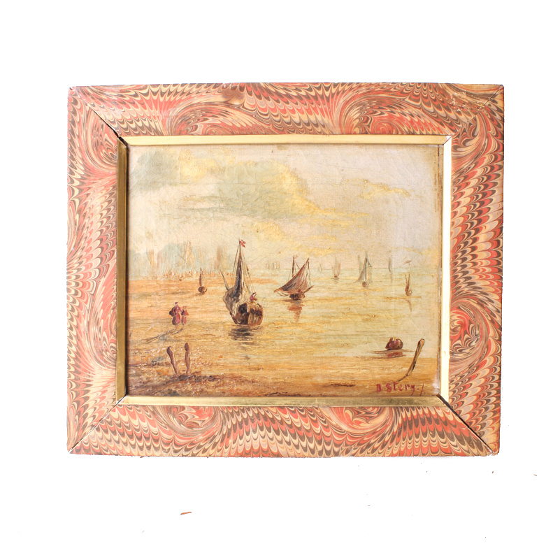 B. Stern Antique Maritime Oil Painting On Canvas | EBTH