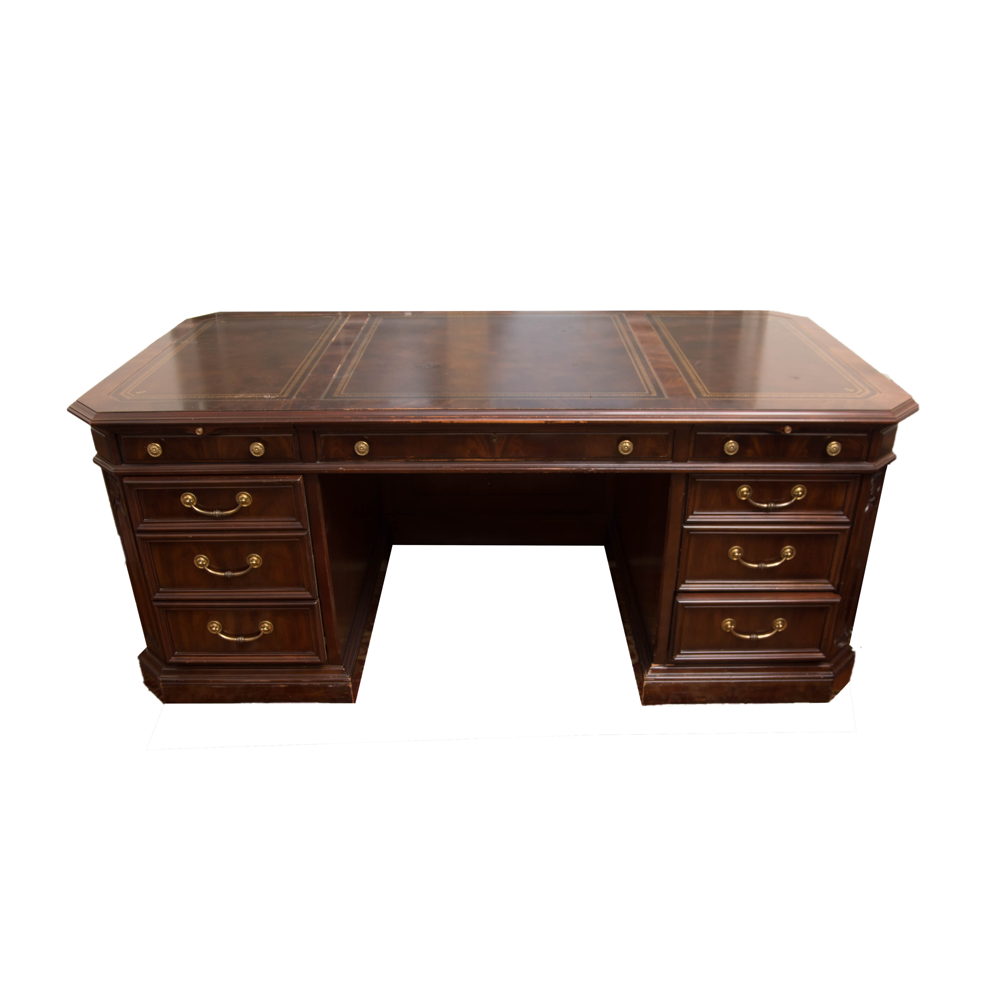 LeatherTop Executive Desk by Sligh EBTH
