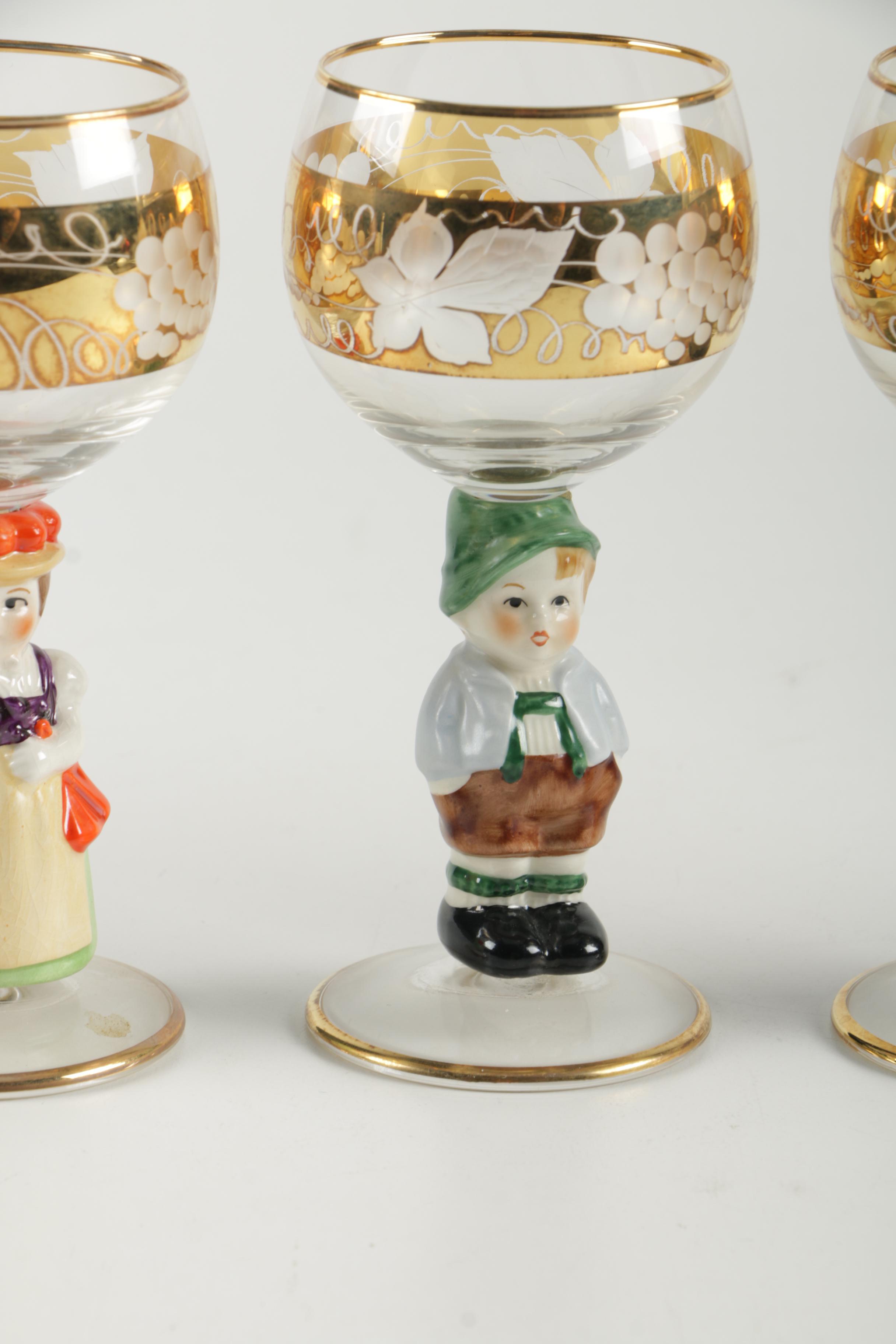 Hummel Style West German Roemer Wine Glasses EBTH