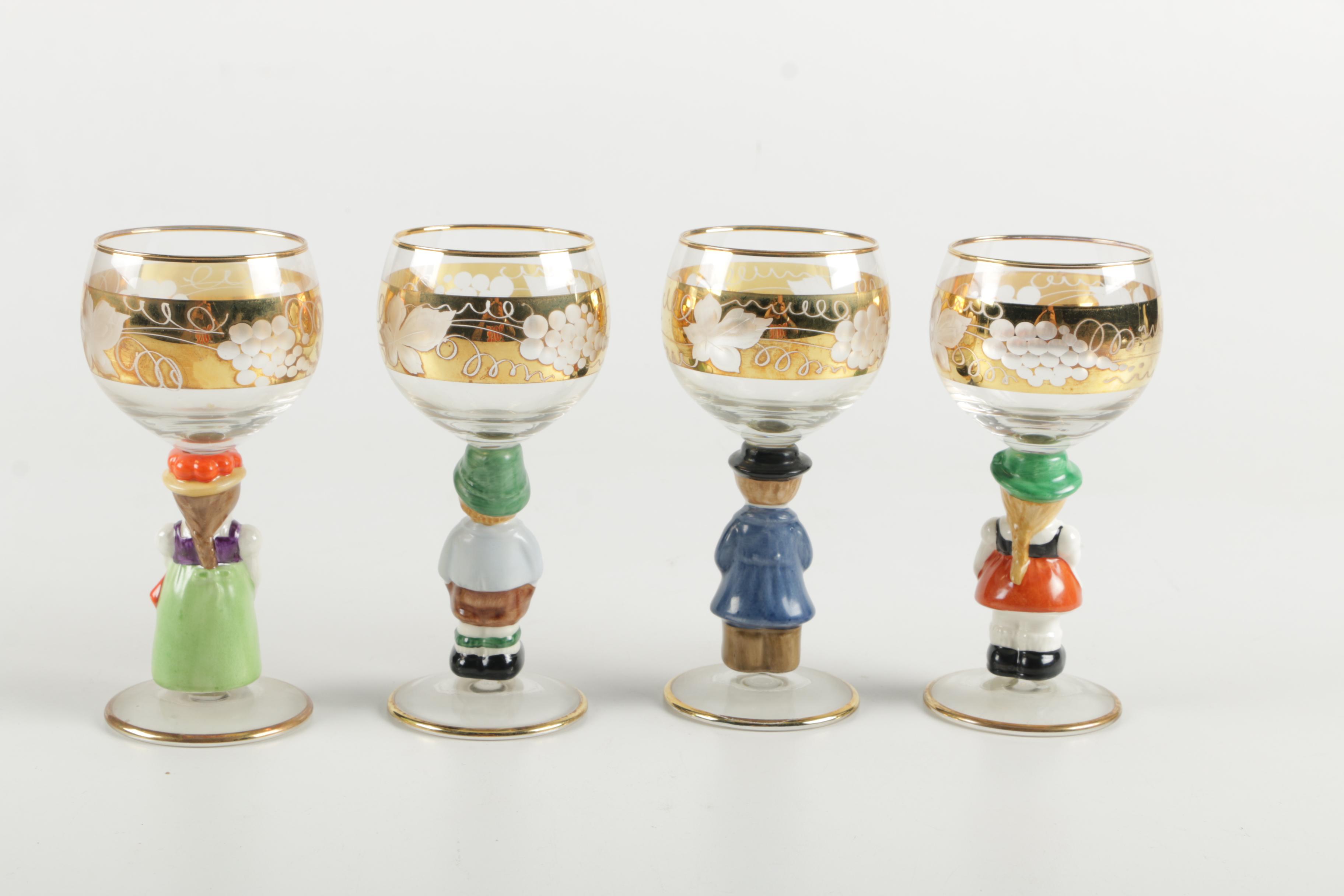 Hummel Style West German Roemer Wine Glasses EBTH