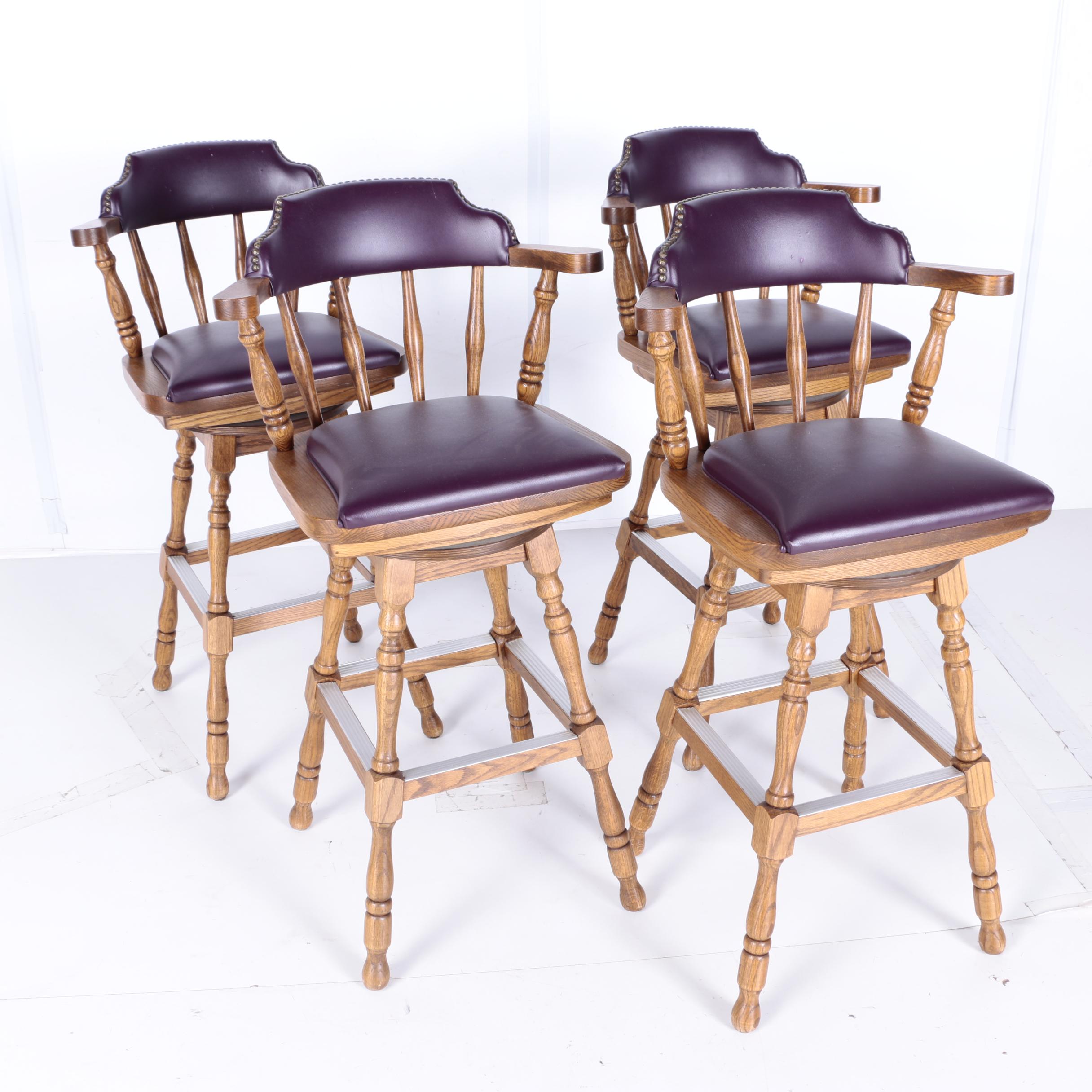 Vintage Oak Bar Stools by Buckstaff EBTH