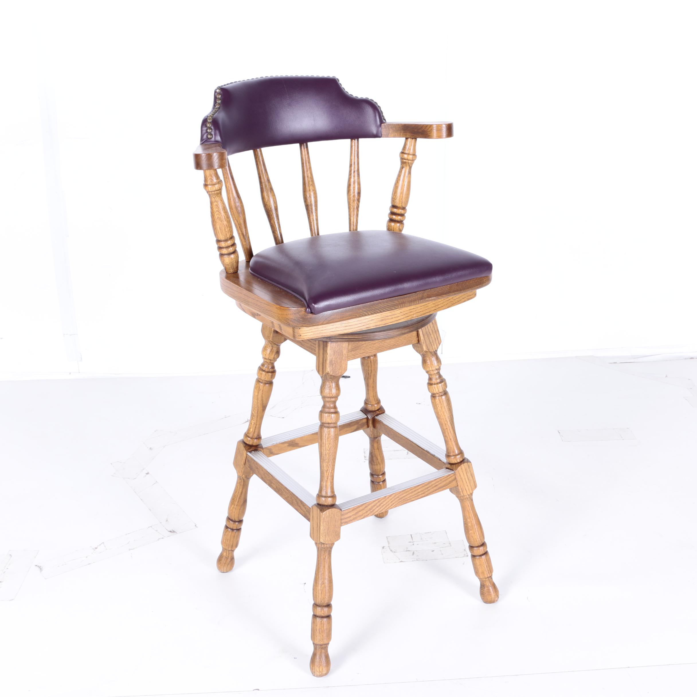 Vintage Oak Bar Stools by Buckstaff EBTH