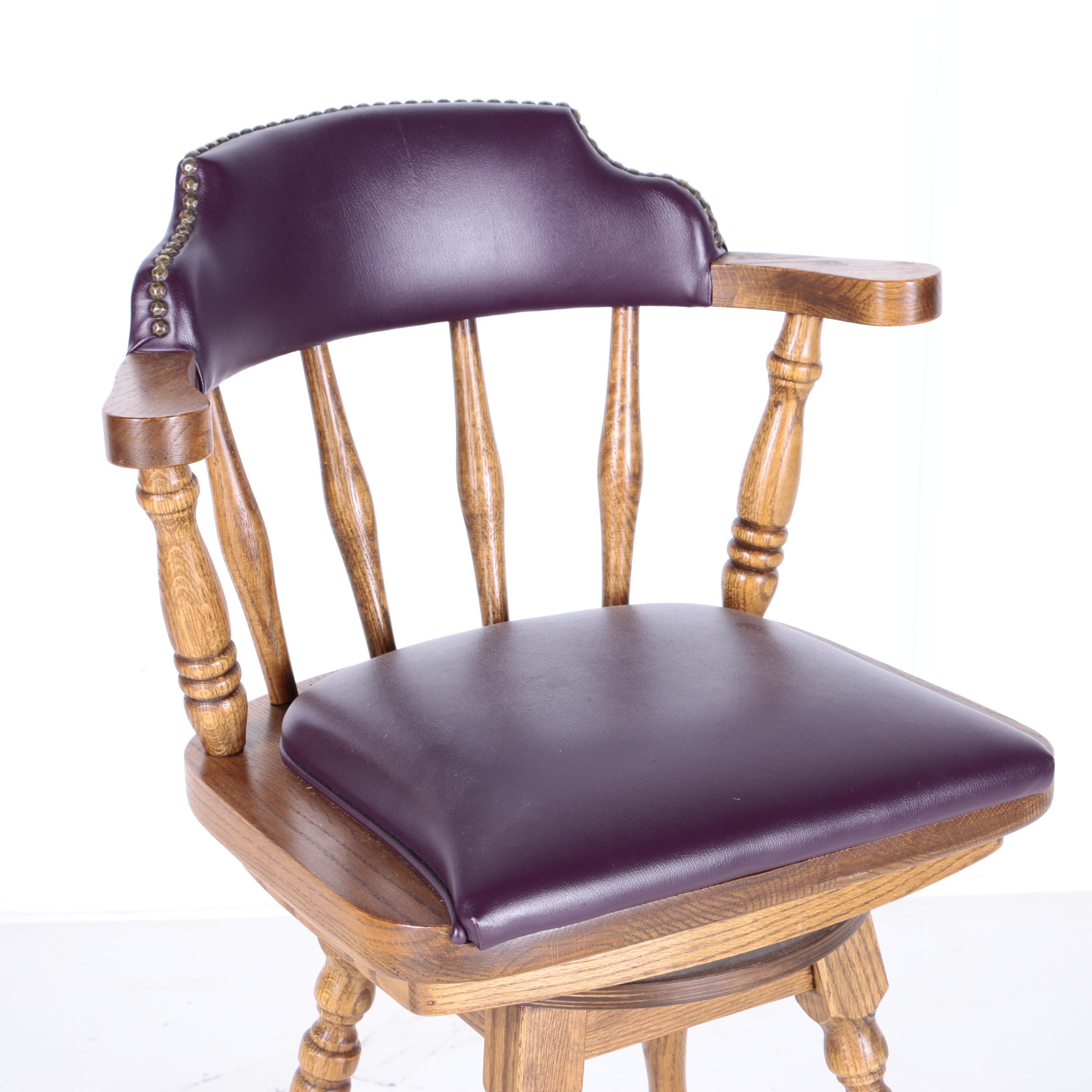 Vintage Oak Bar Stools by Buckstaff EBTH