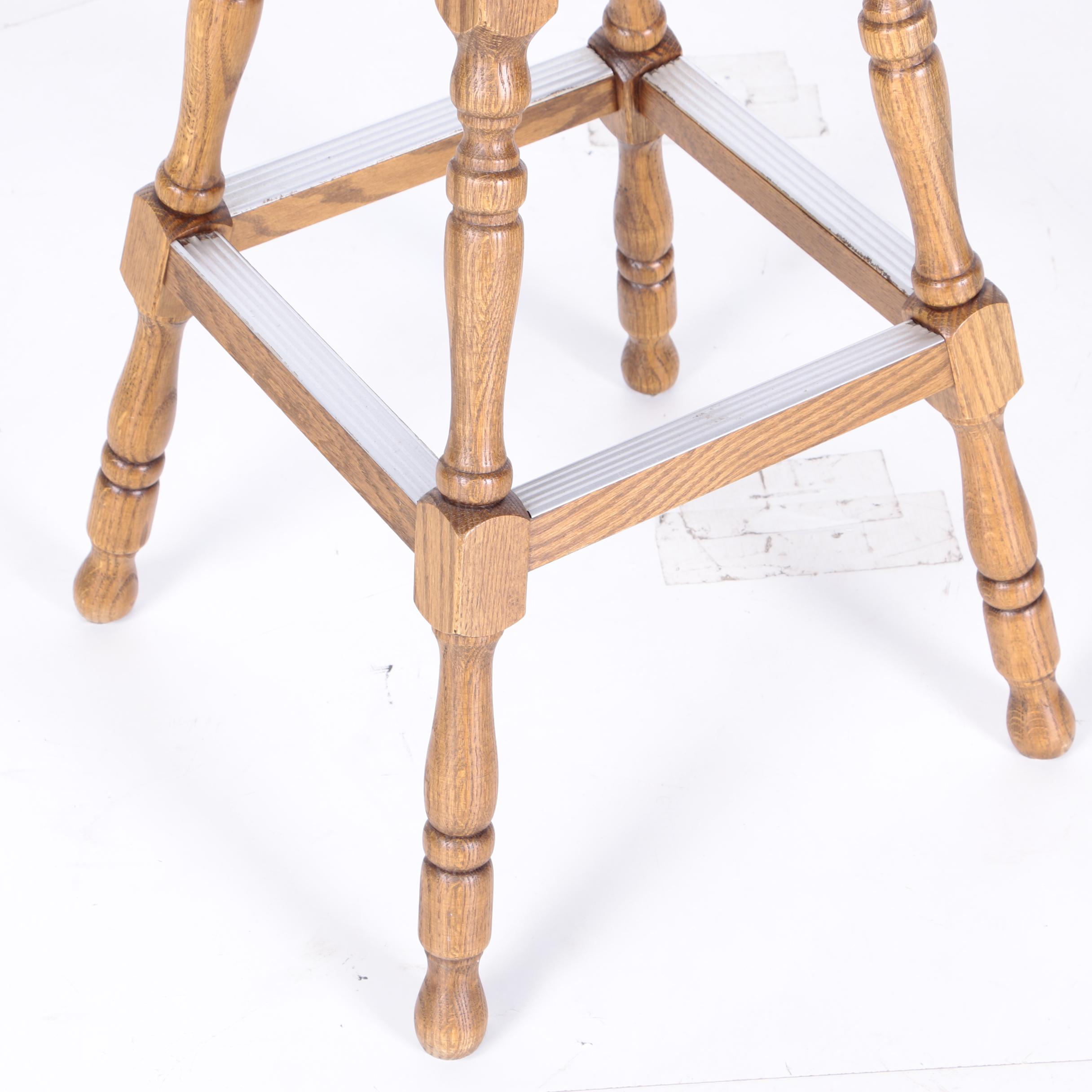 Vintage Oak Bar Stools by Buckstaff EBTH