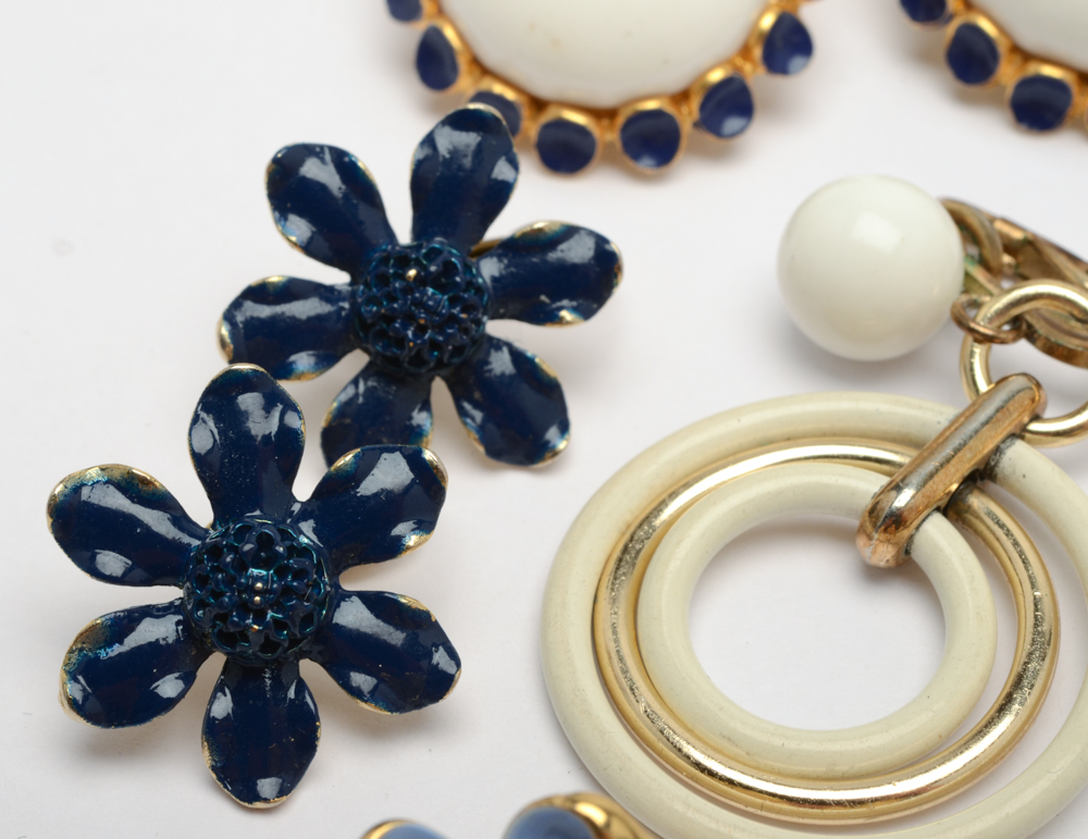 Collection of Vintage Costume ClipOn Earrings Including Weiss EBTH