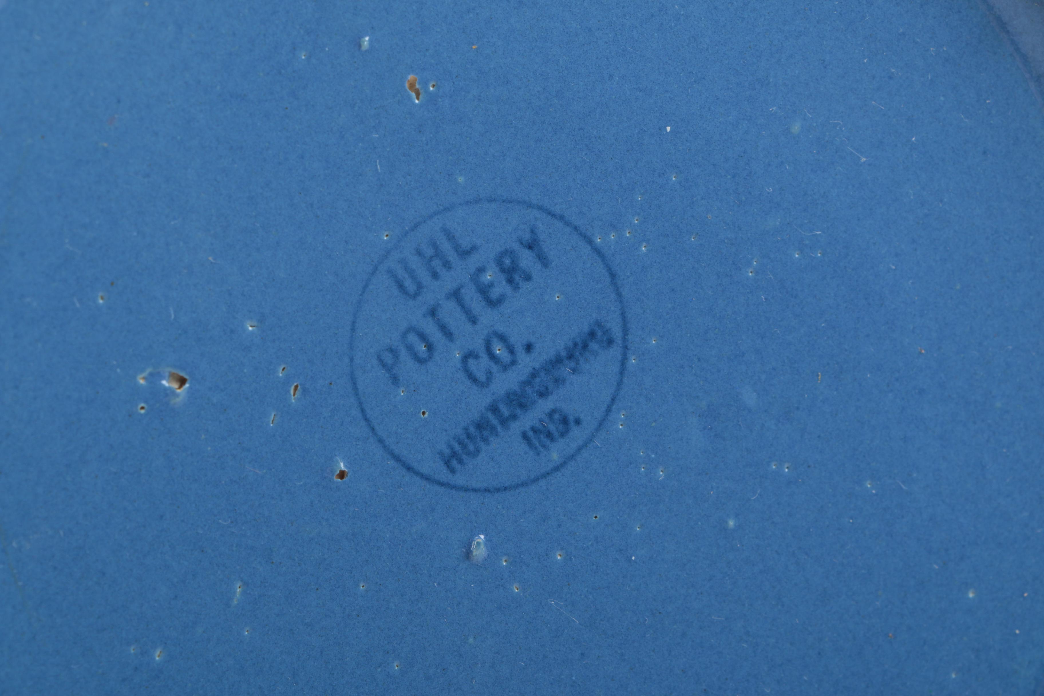 UHL Pottery Co. Blue Glazed Pitcher and Mug Set Circa 1920 EBTH