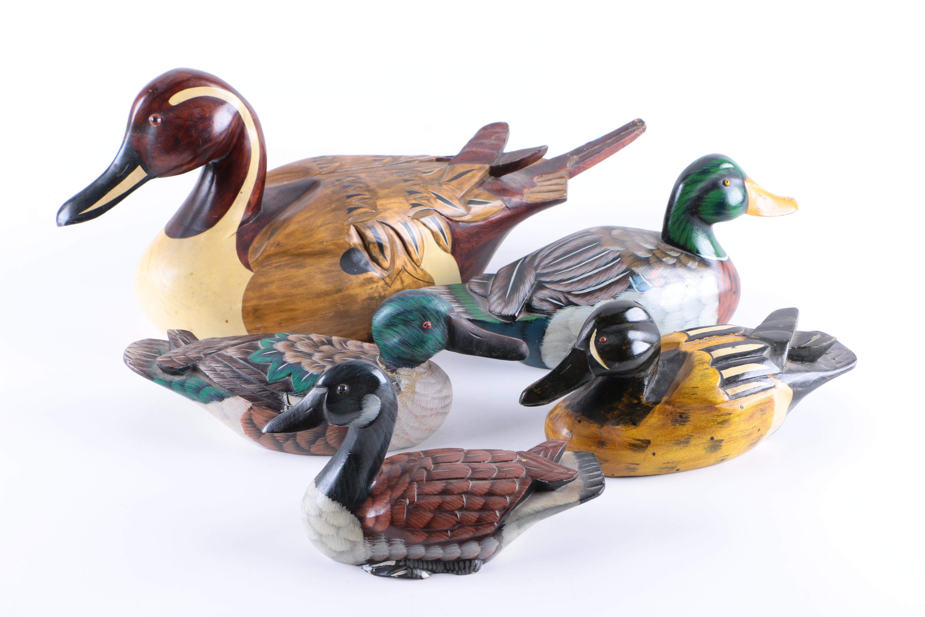 Collection of Carved Wooden Ducks | EBTH