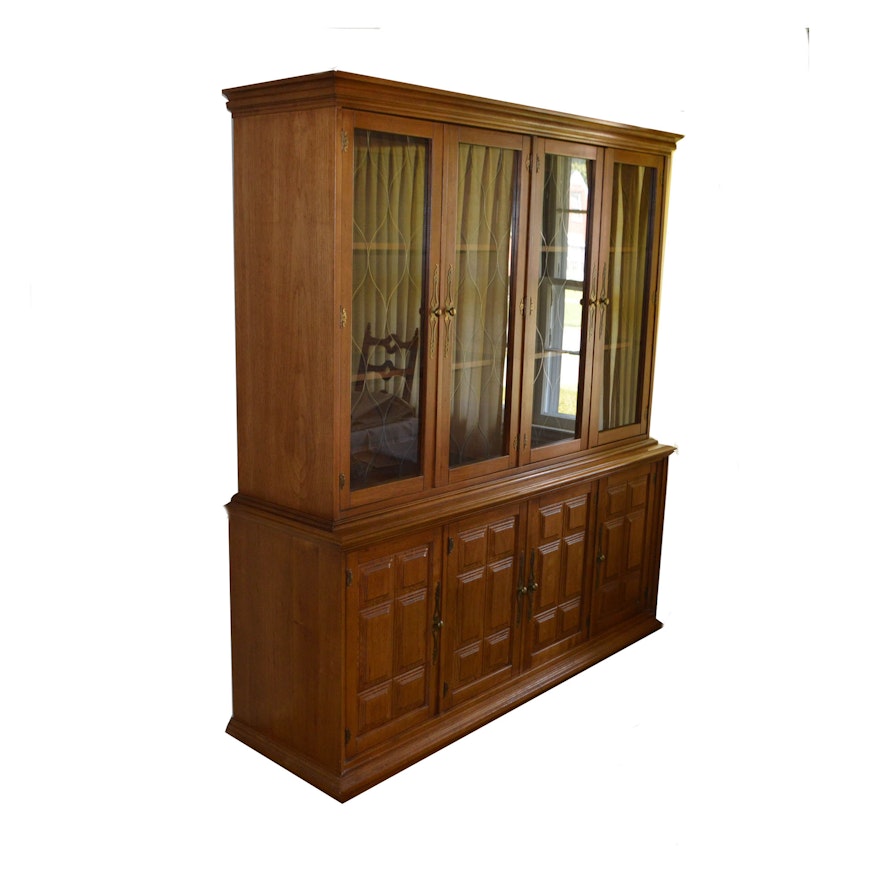 Vintage Stanley Furniture Two Piece China Cabinet Ebth