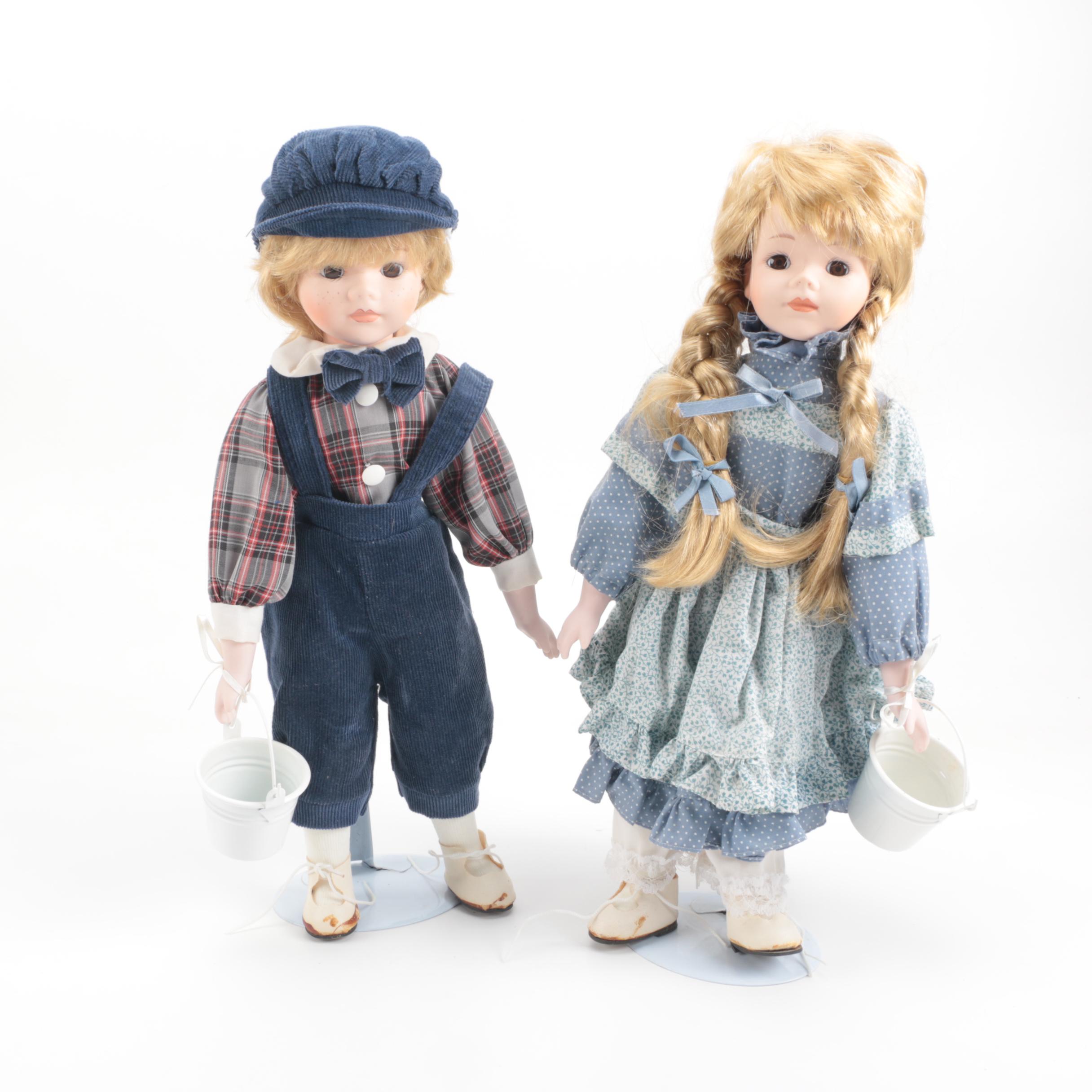 Jack and Jill Porcelain Dolls EBTH