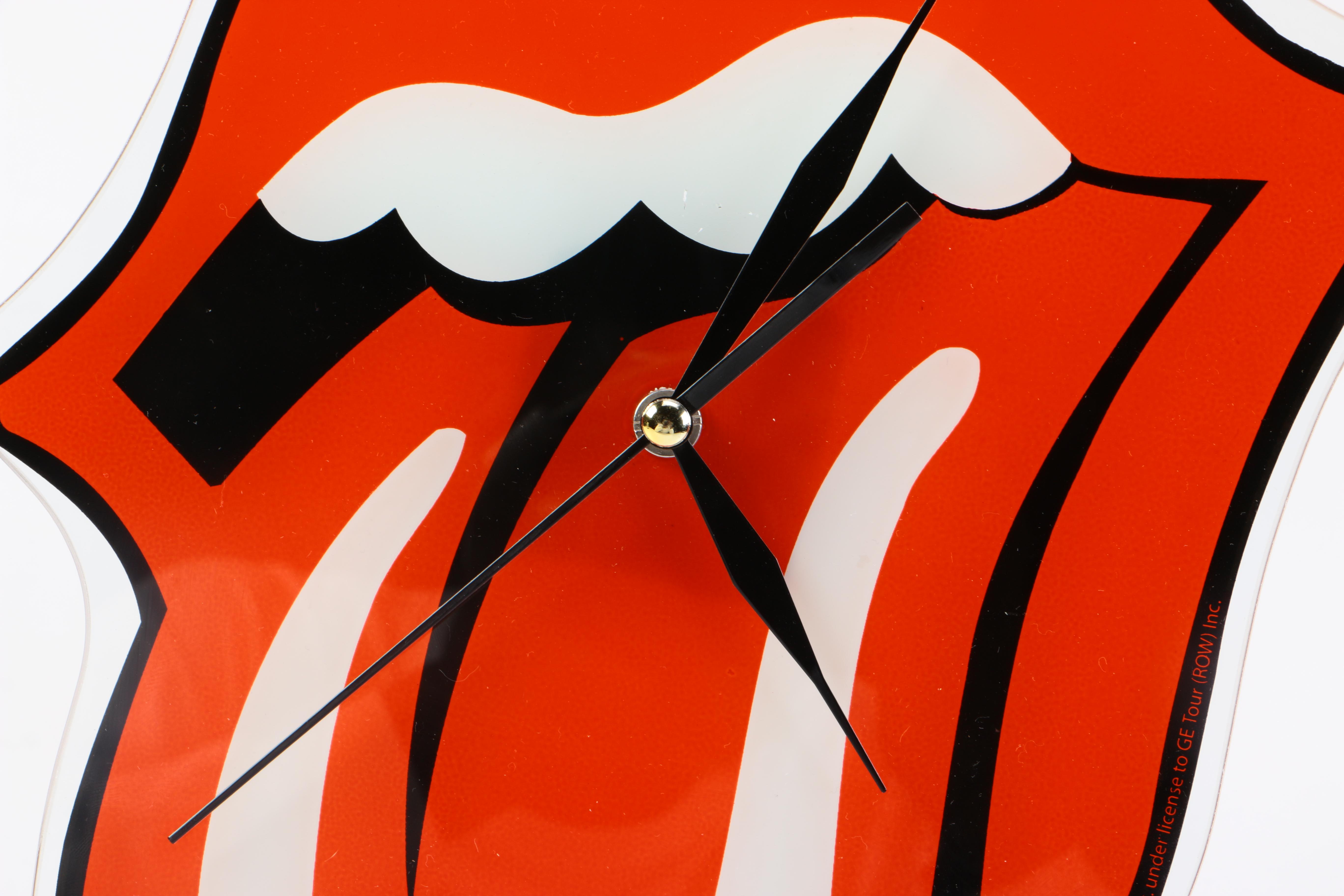 Rolling Stones Signature Tongue Glass Wall Clock EBTH