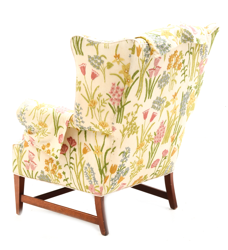 Pair of Embroidered Floral Armchairs EBTH