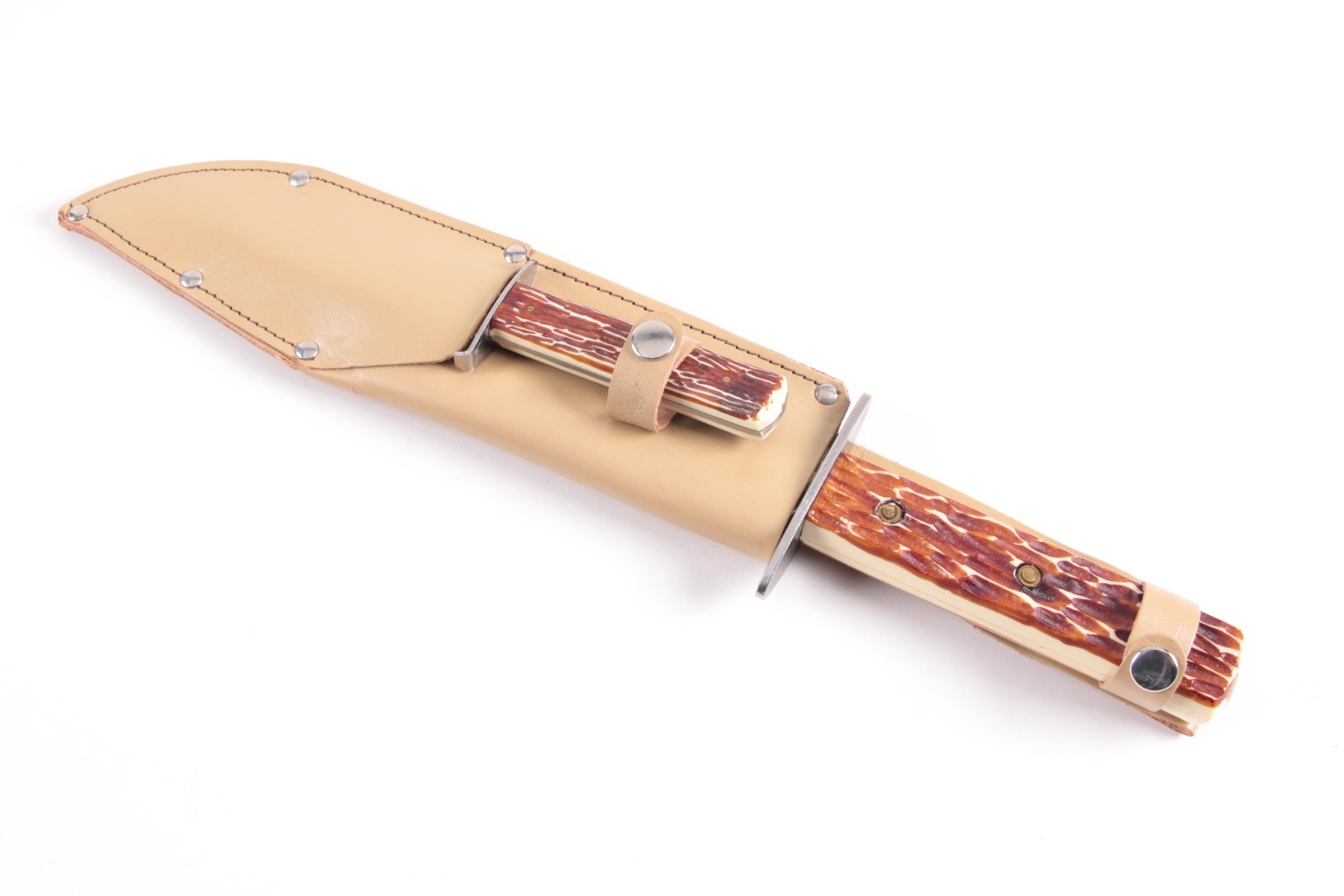 Compass "Hunter" Carbon Steel Hunting Knife Pair EBTH