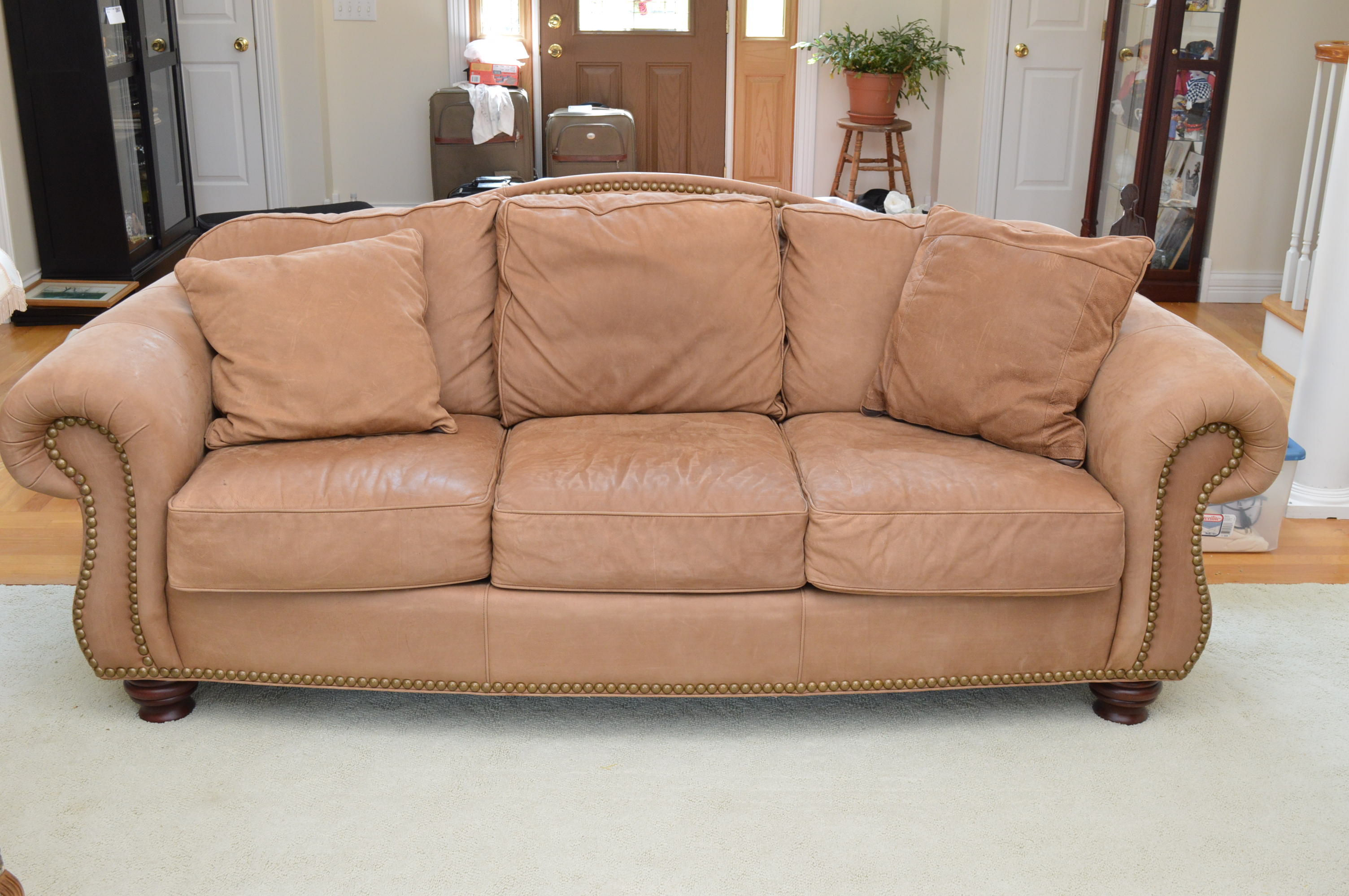 Nubuck Style Leather Sofa by Thomasville EBTH