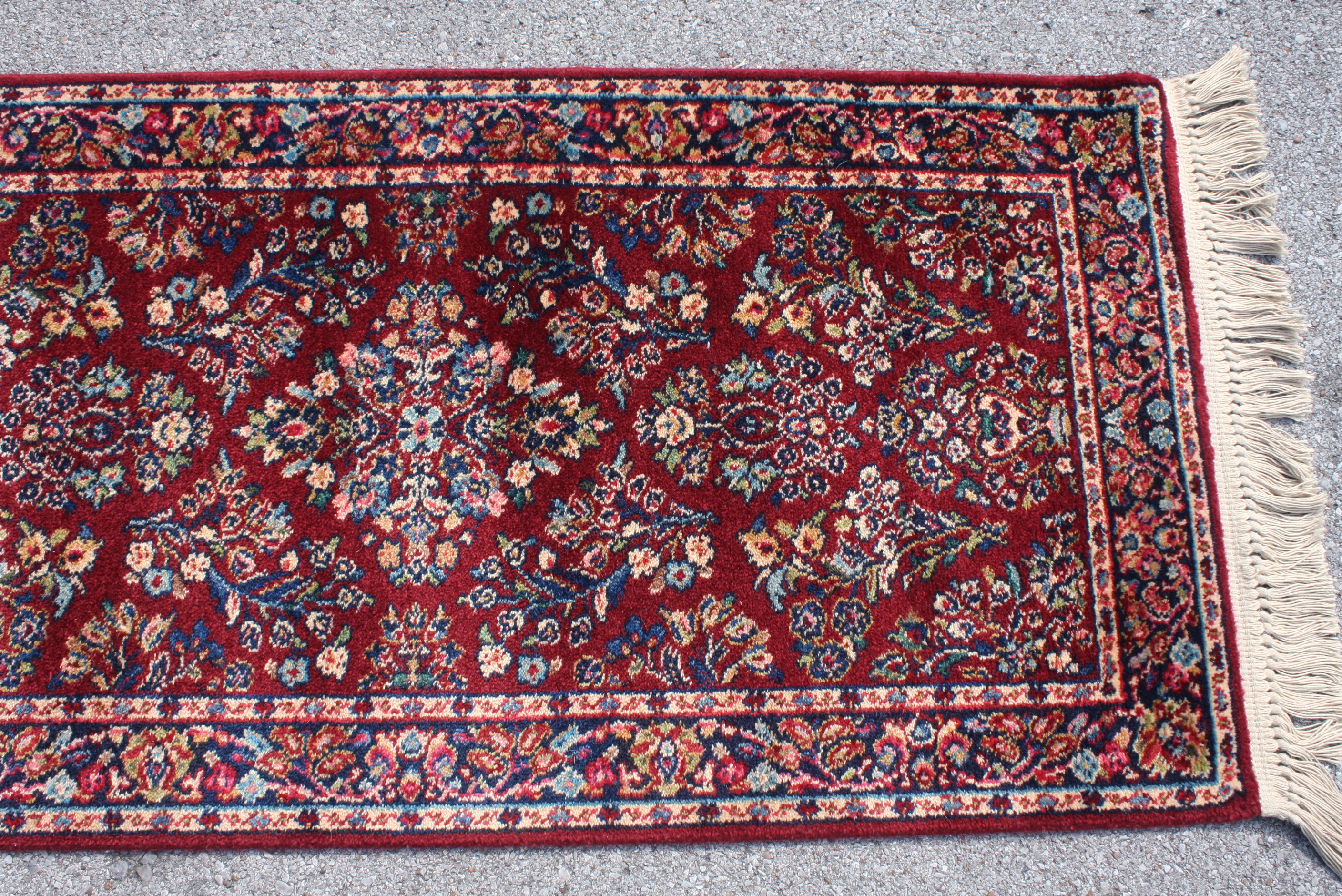 Karastan "Red Sarouk" Wool Carpet Runner EBTH