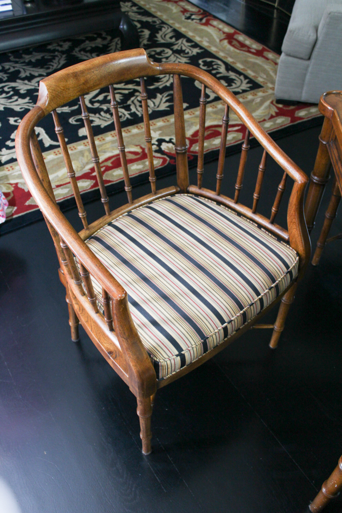 Vintage Leather Top Card Table With Chairs EBTH