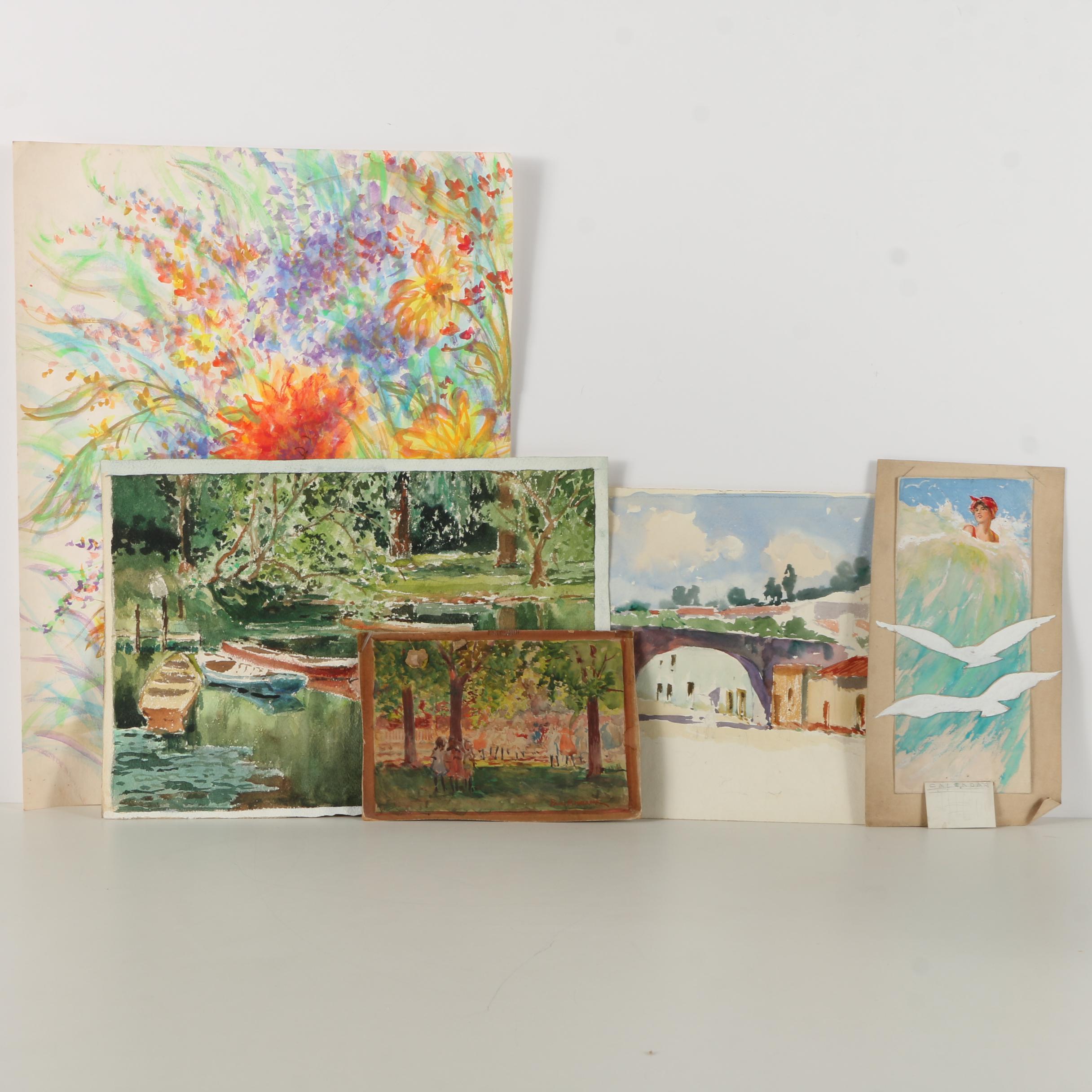 Collection of Paul Ashbrook and Panayiota Watercolor ...