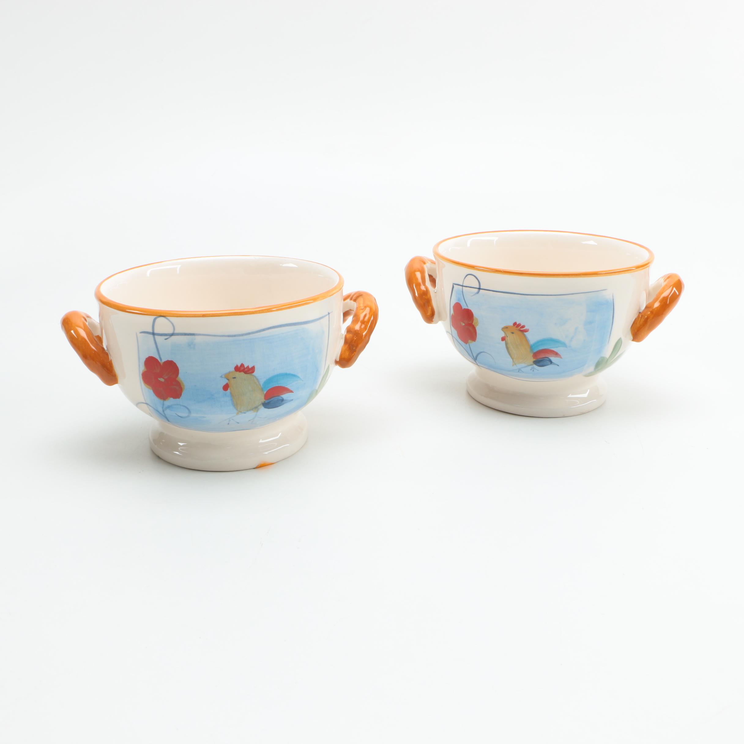 Pair Of California Pantry Footed Soup Bowls Ebth