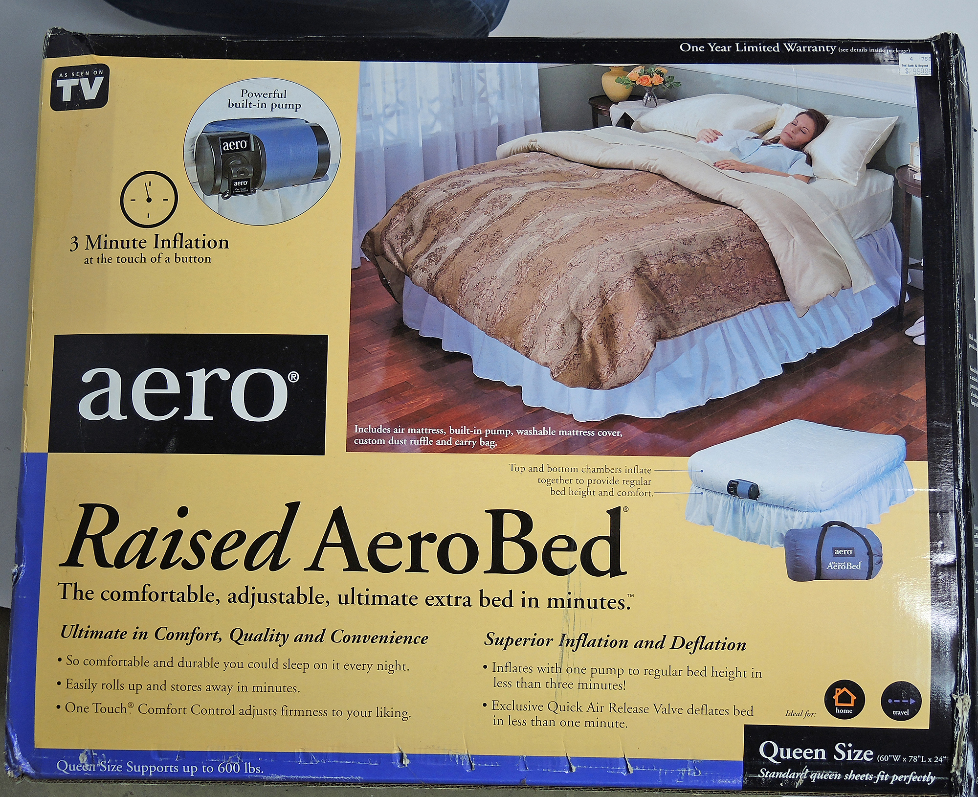Raised AeroBed Queen Size Air Mattress EBTH