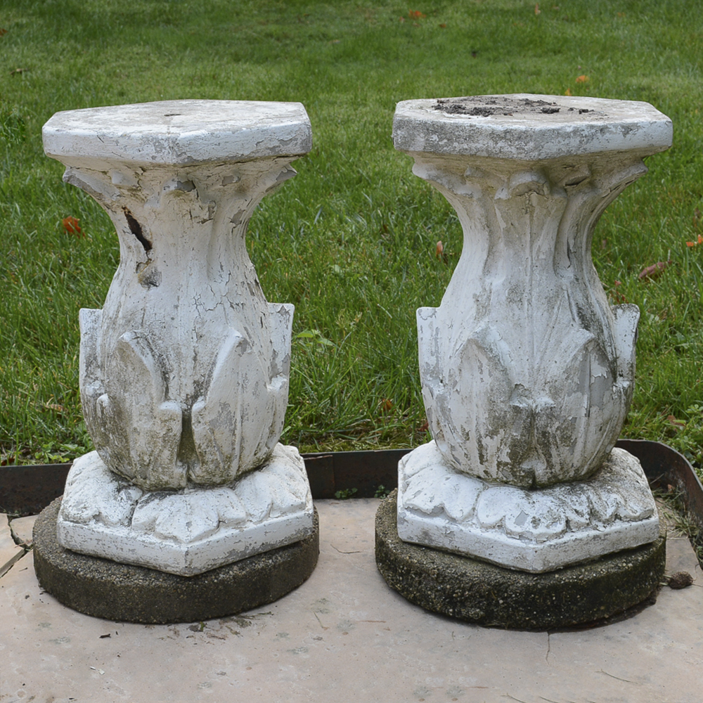 Pair of Cement Pedestals EBTH