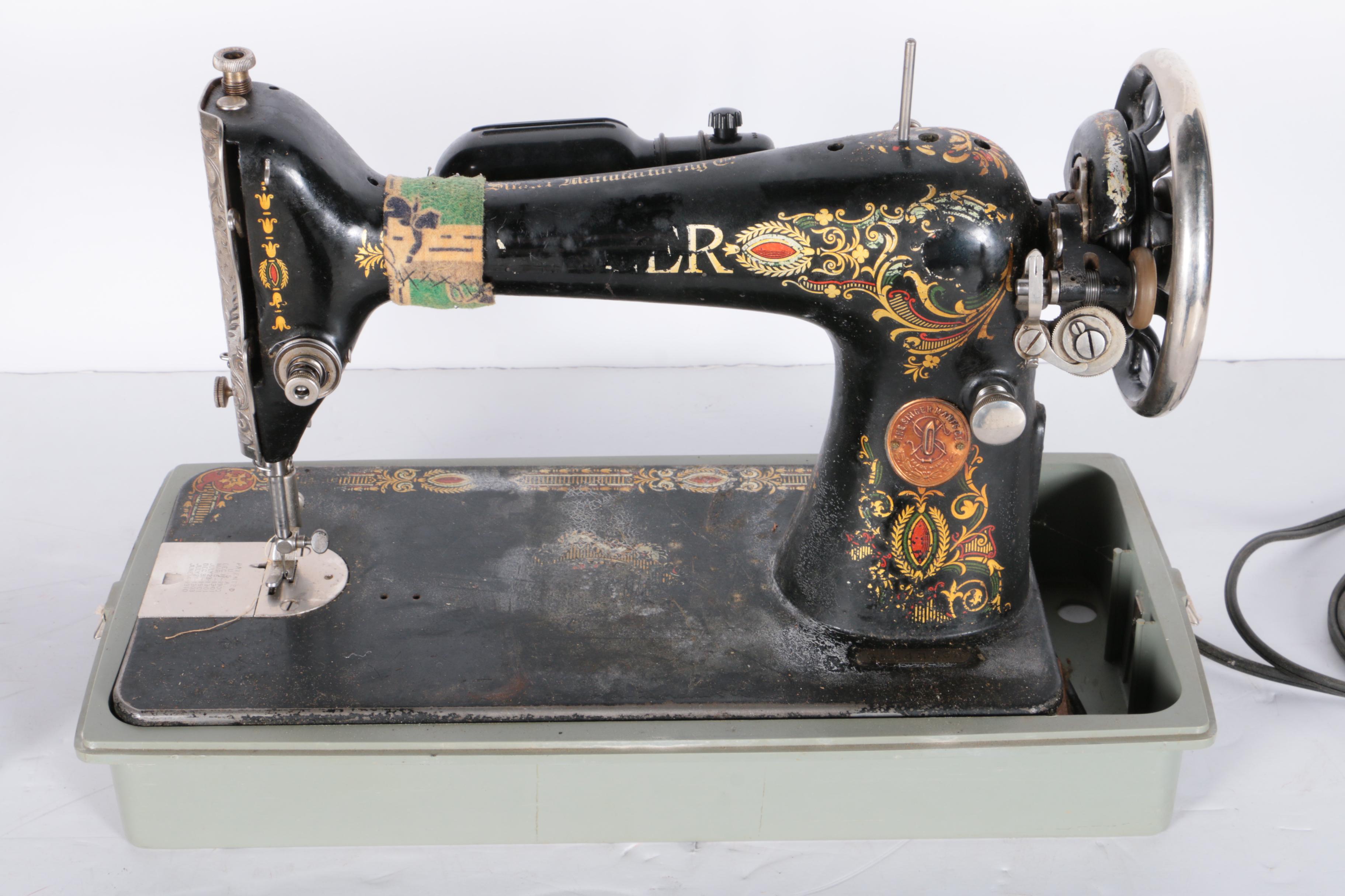 Antique Singer 66 Red Eye Treadle Sewing Machine | EBTH