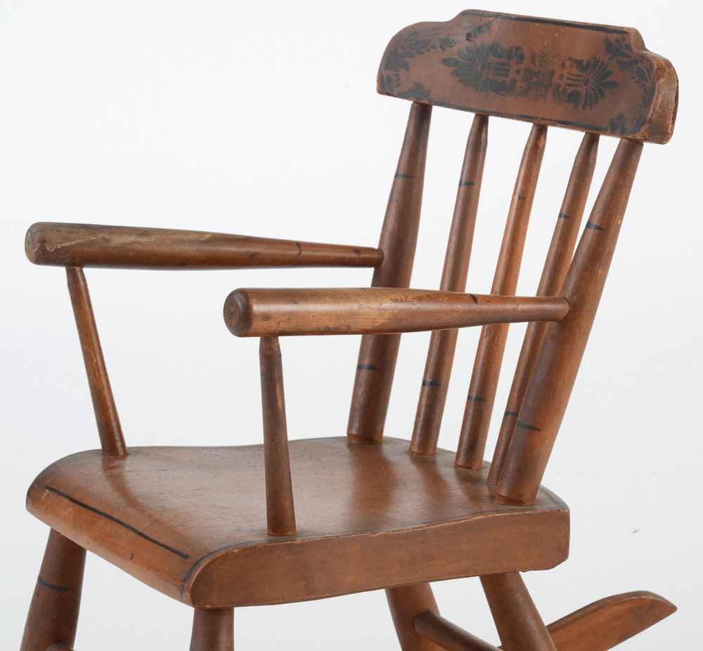 Antique Stenciled Child's Rocker | EBTH