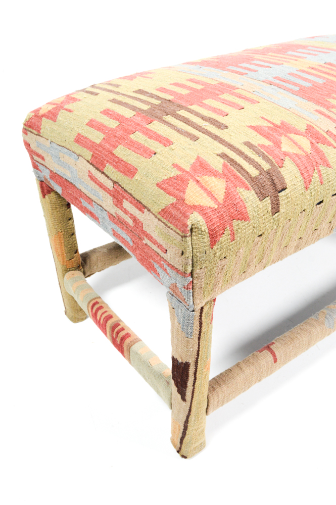 Decorative Kilim Upholstered Bench EBTH