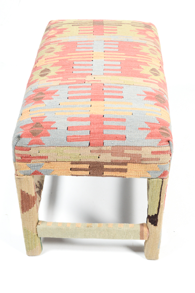 Decorative Kilim Upholstered Bench EBTH