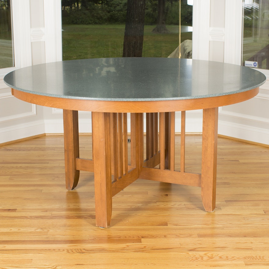 Canadel Furniture Mission Style Round Corian And Birch Dining