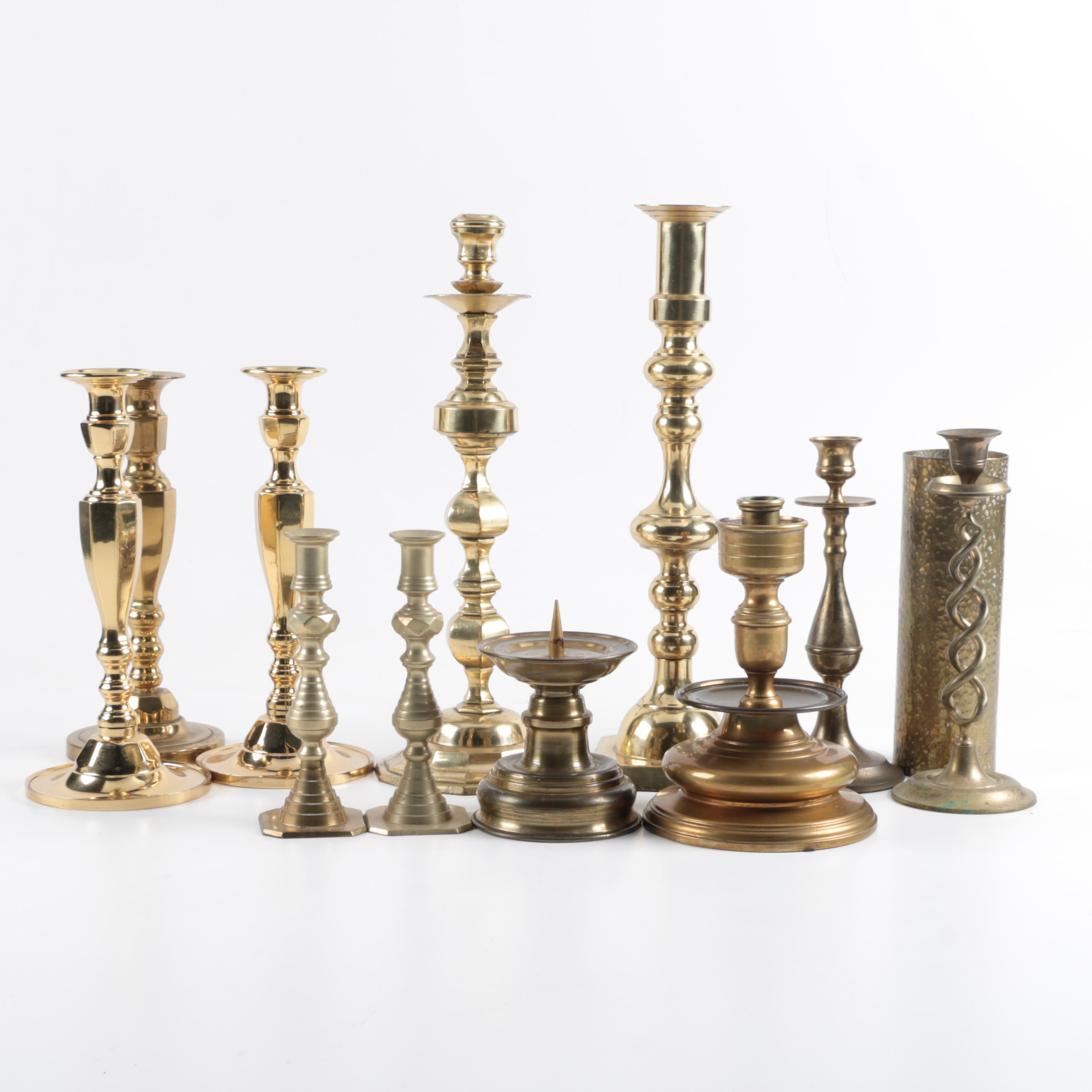 Assorted Brass Candlesticks and Holders EBTH