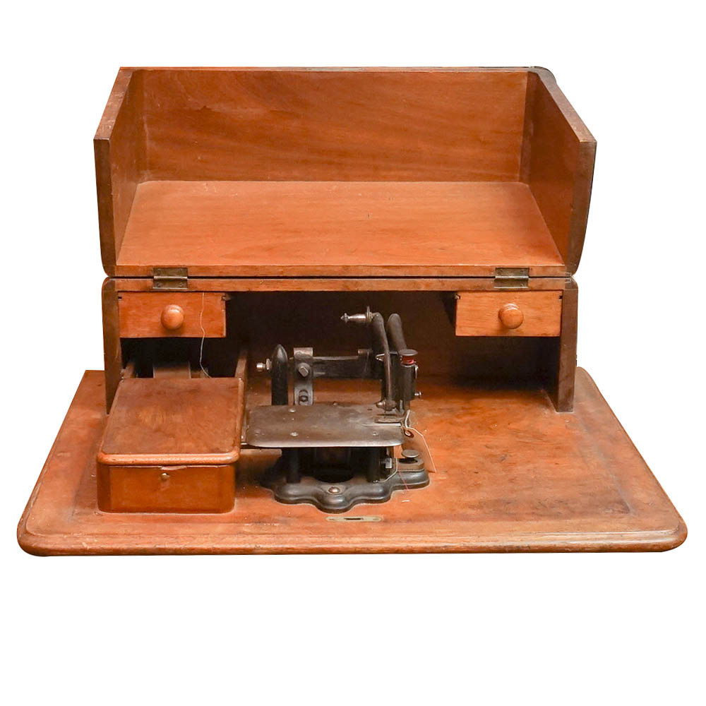 Antique Sewing Machine in Wood Box EBTH